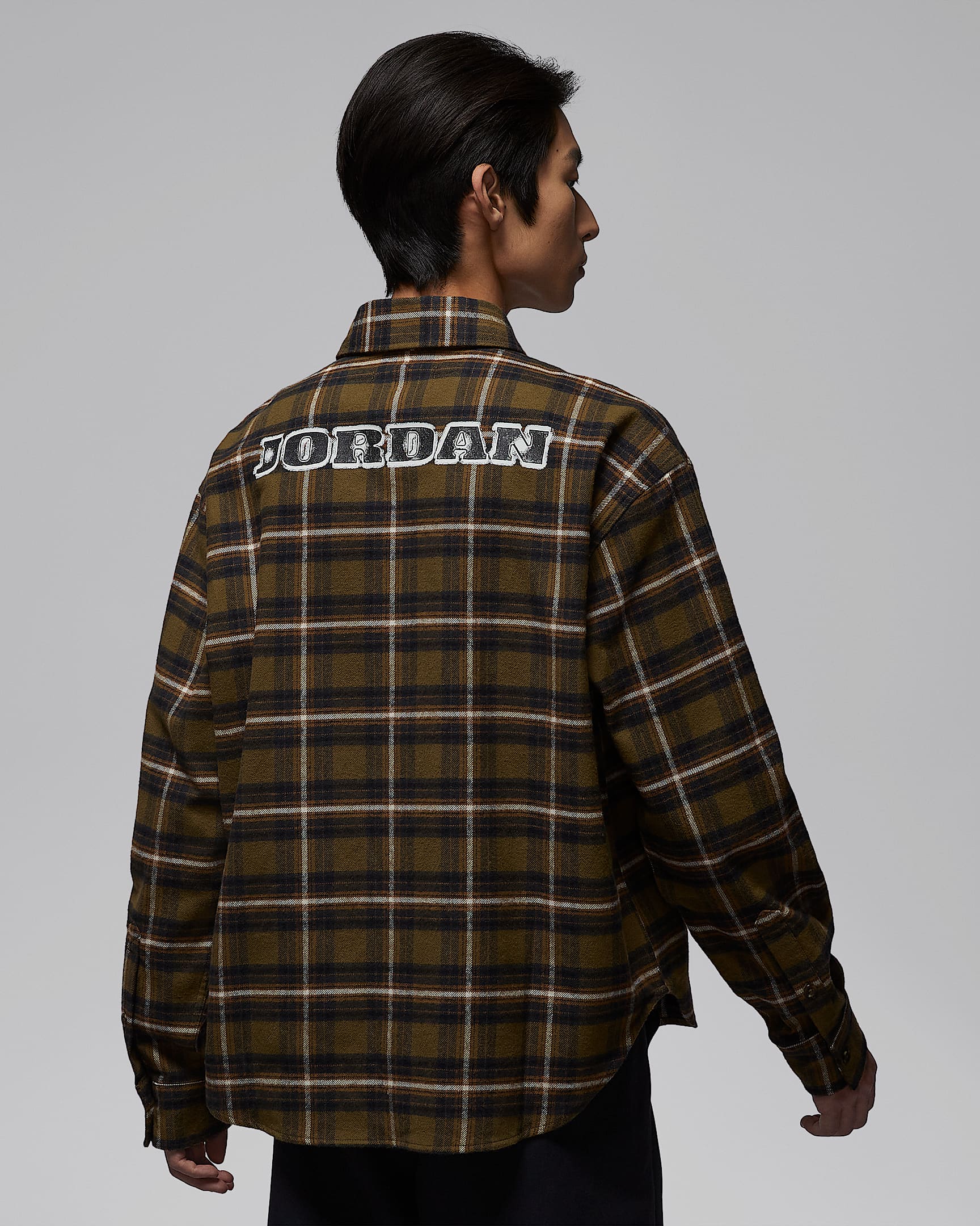 Jordan Brooklyn 男子图案法兰绒衬衫 - 育空棕/帆白