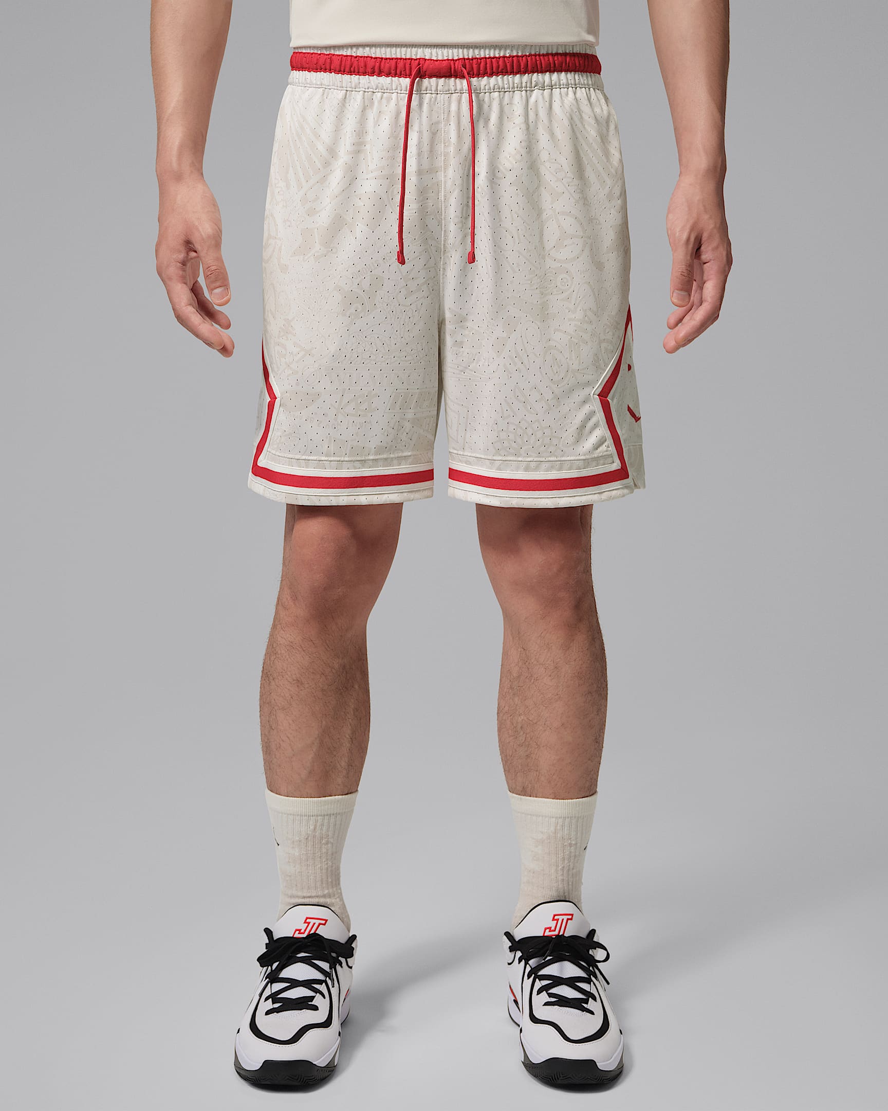 Jordan Sport Dri-FIT Diamond 男子速干短裤 - 幻影灰白/幻影灰白/大学红