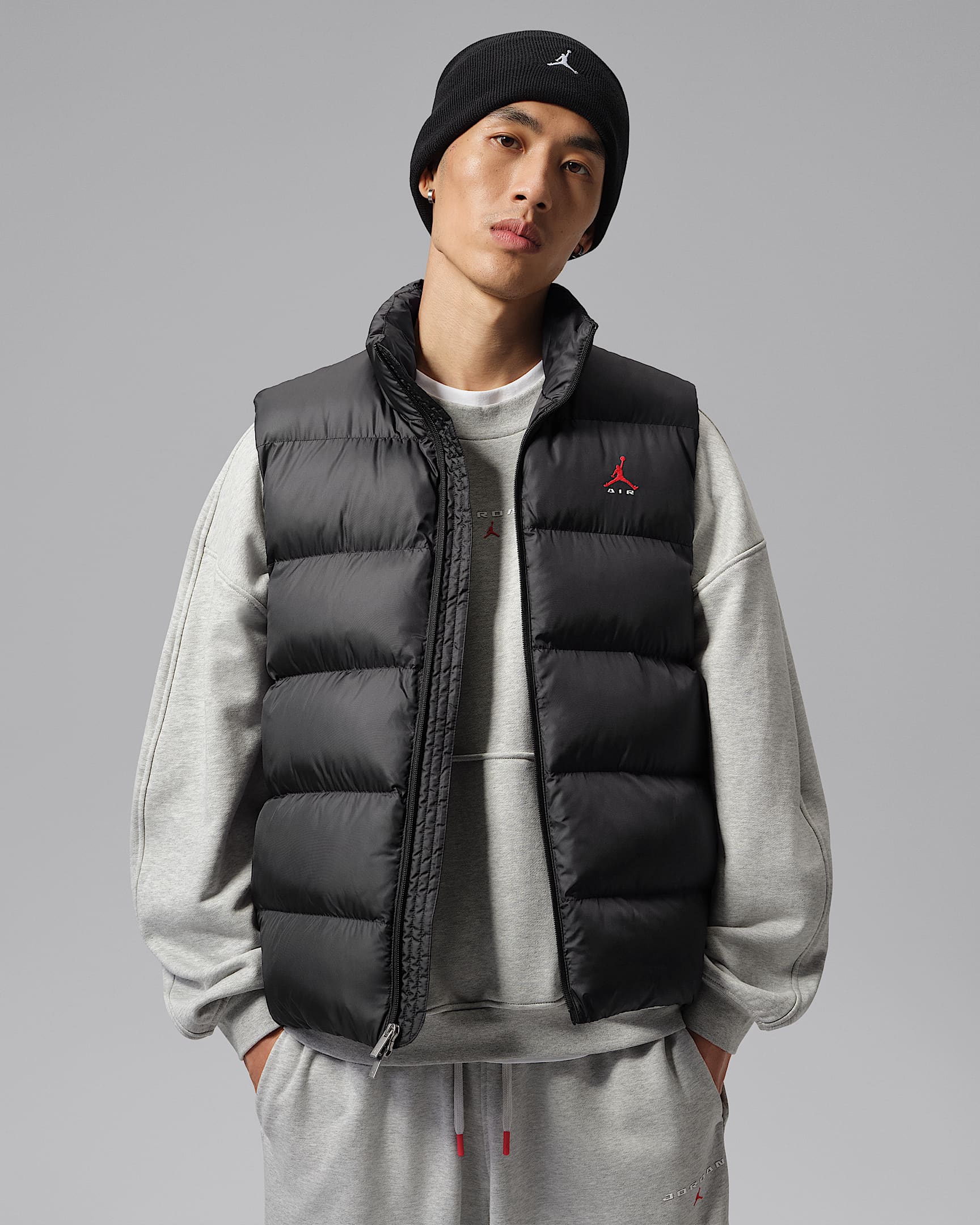 Jordan Brooklyn 男子马甲 - 黑/大学红