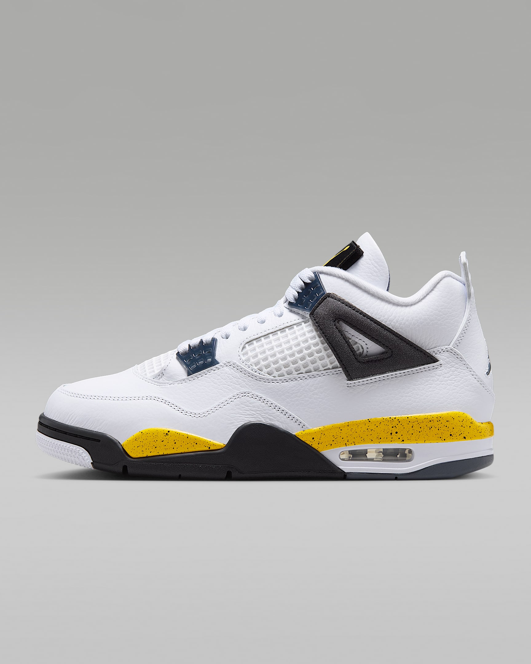 Air Jordan 4 Retro "Tour Yellow" 复刻男子运动鞋 - 白色/暗蓝灰/黑/旅行黄