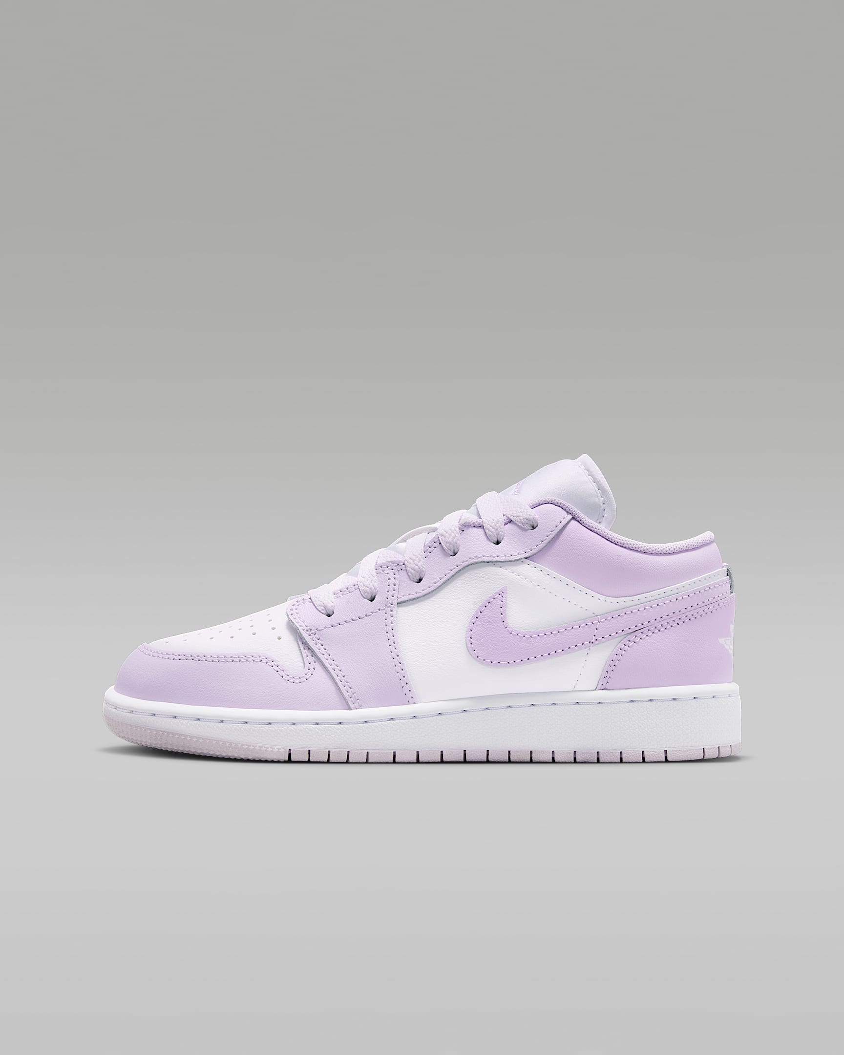 Air Jordan 1 Low 大童运动鞋 - 微葡萄紫/薄雾紫/白色