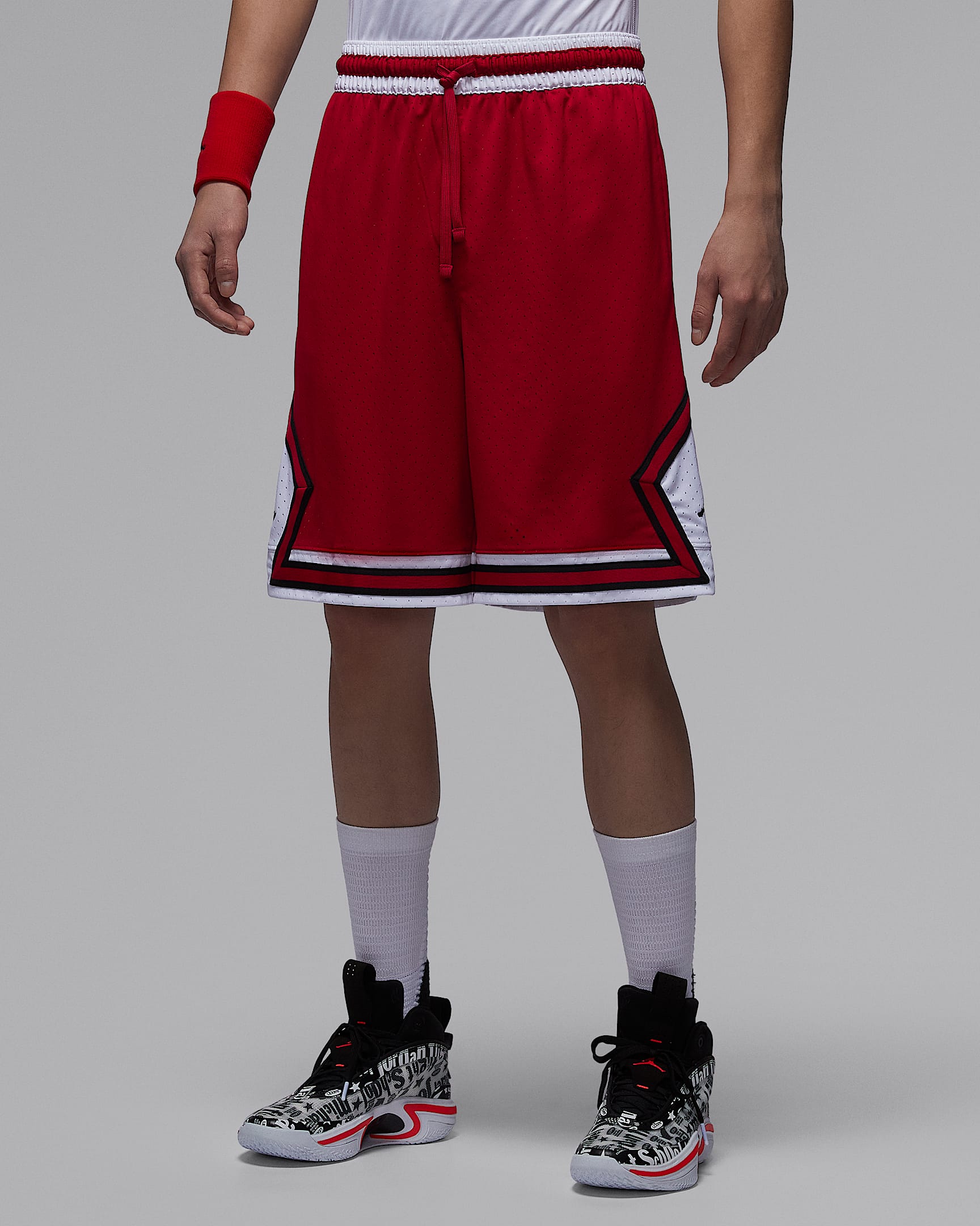 Jordan Sport Dri-FIT Diamond 男子速干短裤 - 健身红/白色/健身红