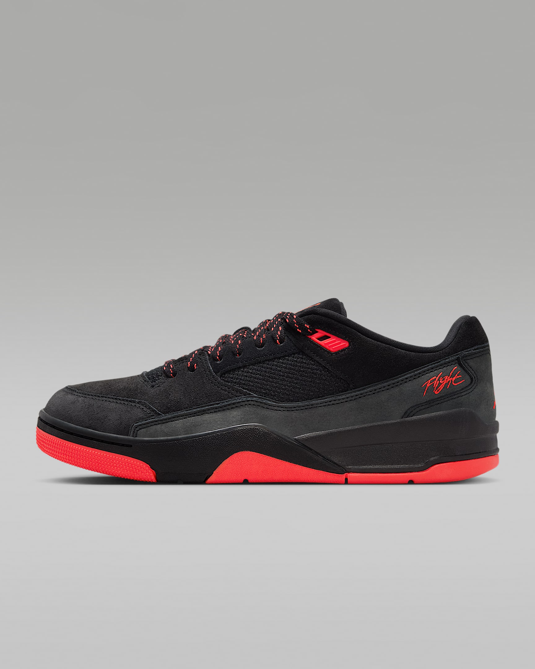 Jordan Flight Court 男子运动鞋福来鞋 - 黑/红外线红 23