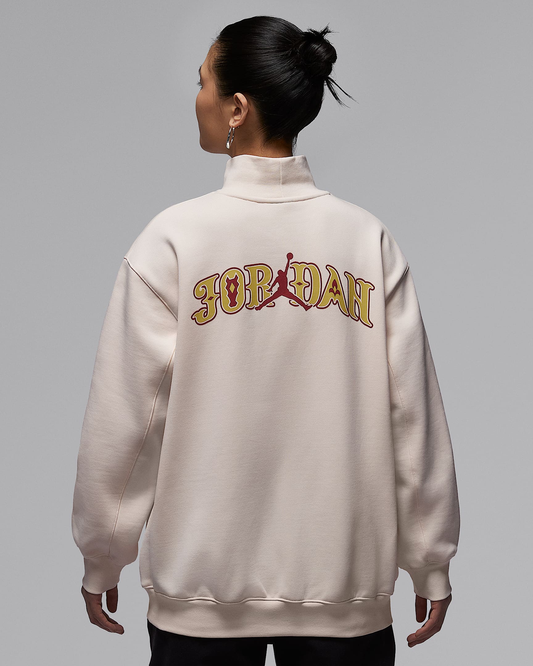 Jordan Flight Fleece 新年系列女子加绒上衣 - 粉白