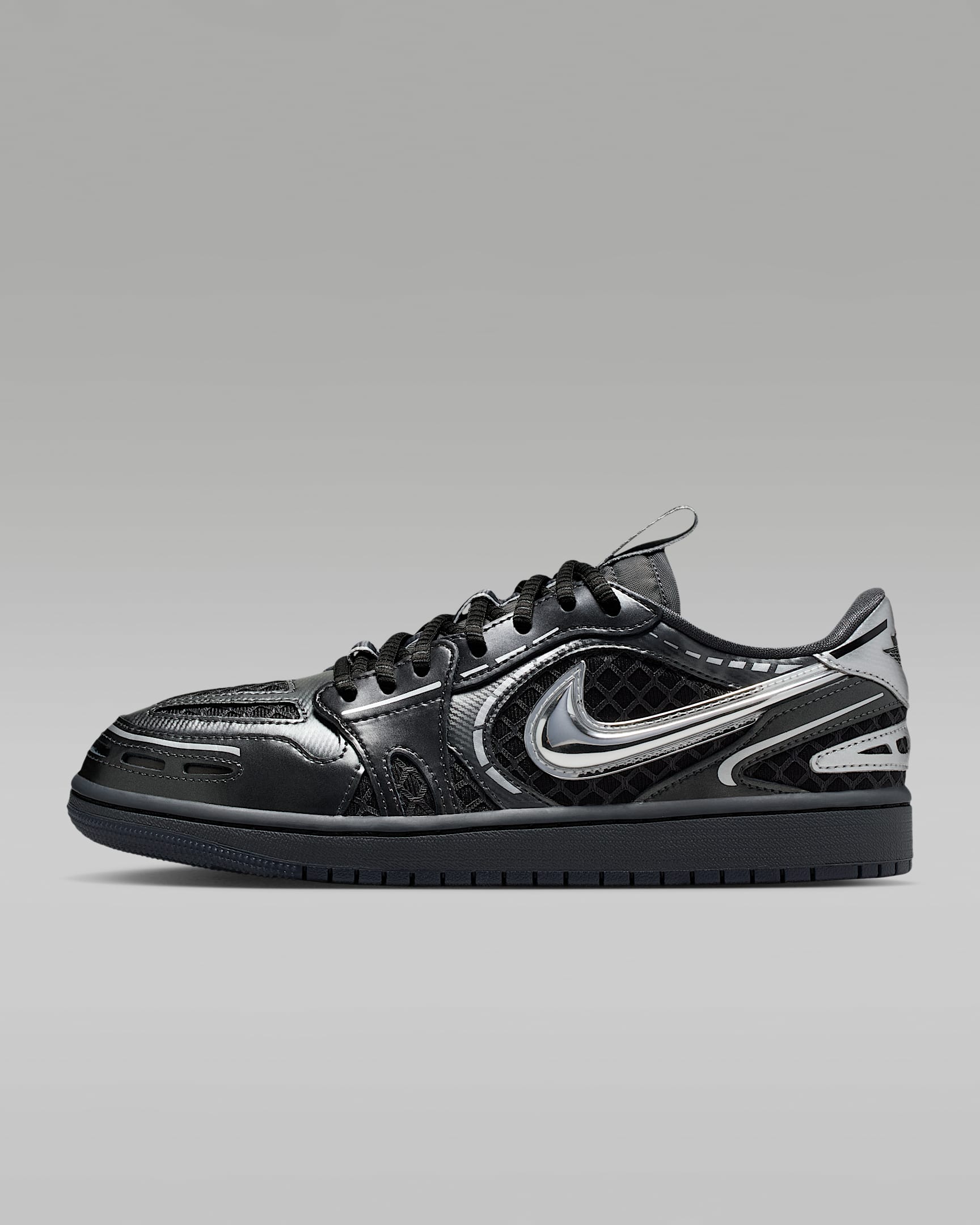 Air Jordan 1 Low Method of Make 女子运动鞋 - 黑/白色/煤黑/金属银