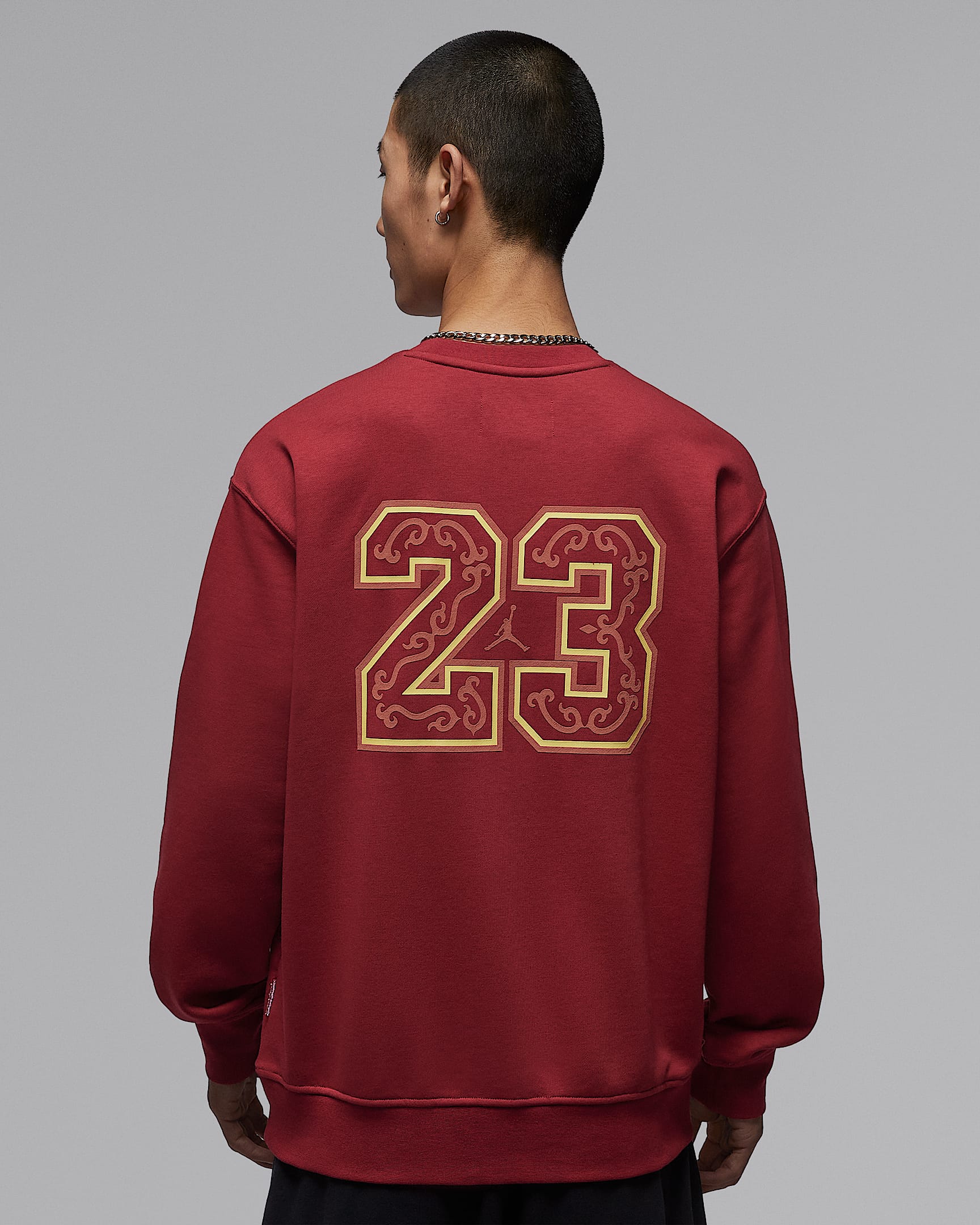 Jordan Flight Fleece 新年系列男子针织圆领运动衫 - 深队红