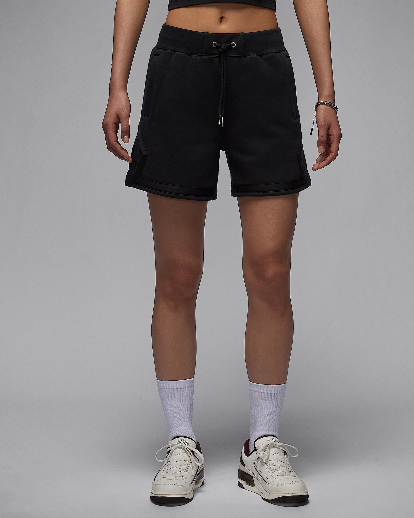 Jordan Flight Fleece Diamond 女子法式毛圈短裤 - 黑/黑