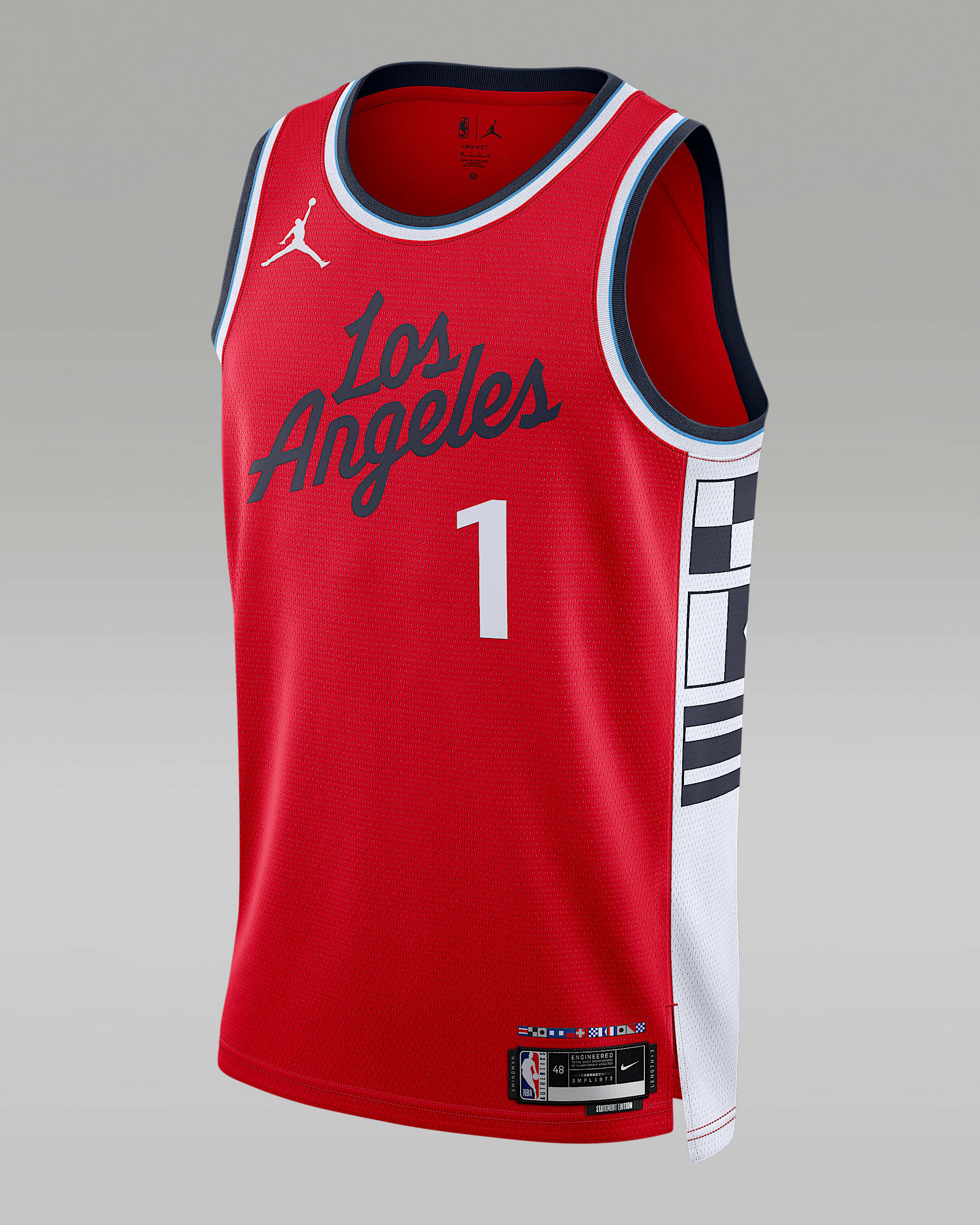 2024/25 赛季洛杉矶快船队詹姆斯·哈登 (James Harden) Statement Edition Jordan Dri-FIT NBA Swingman Jersey 男子速干球衣 - 大学红