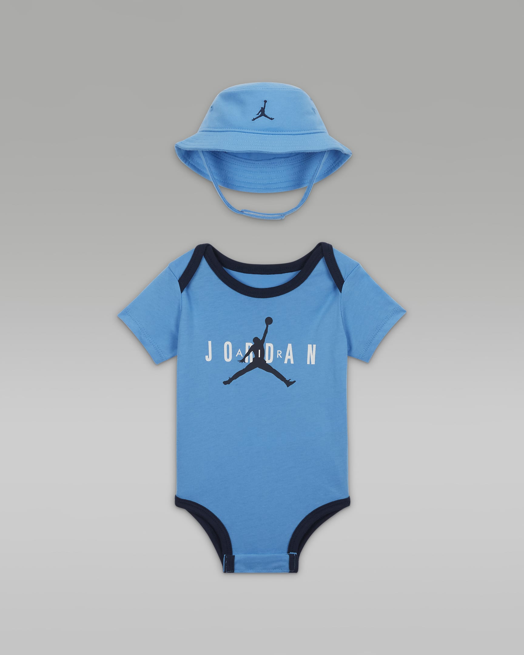Jordan Jumpman 婴童渔夫帽和连体衣套装 - 大学蓝