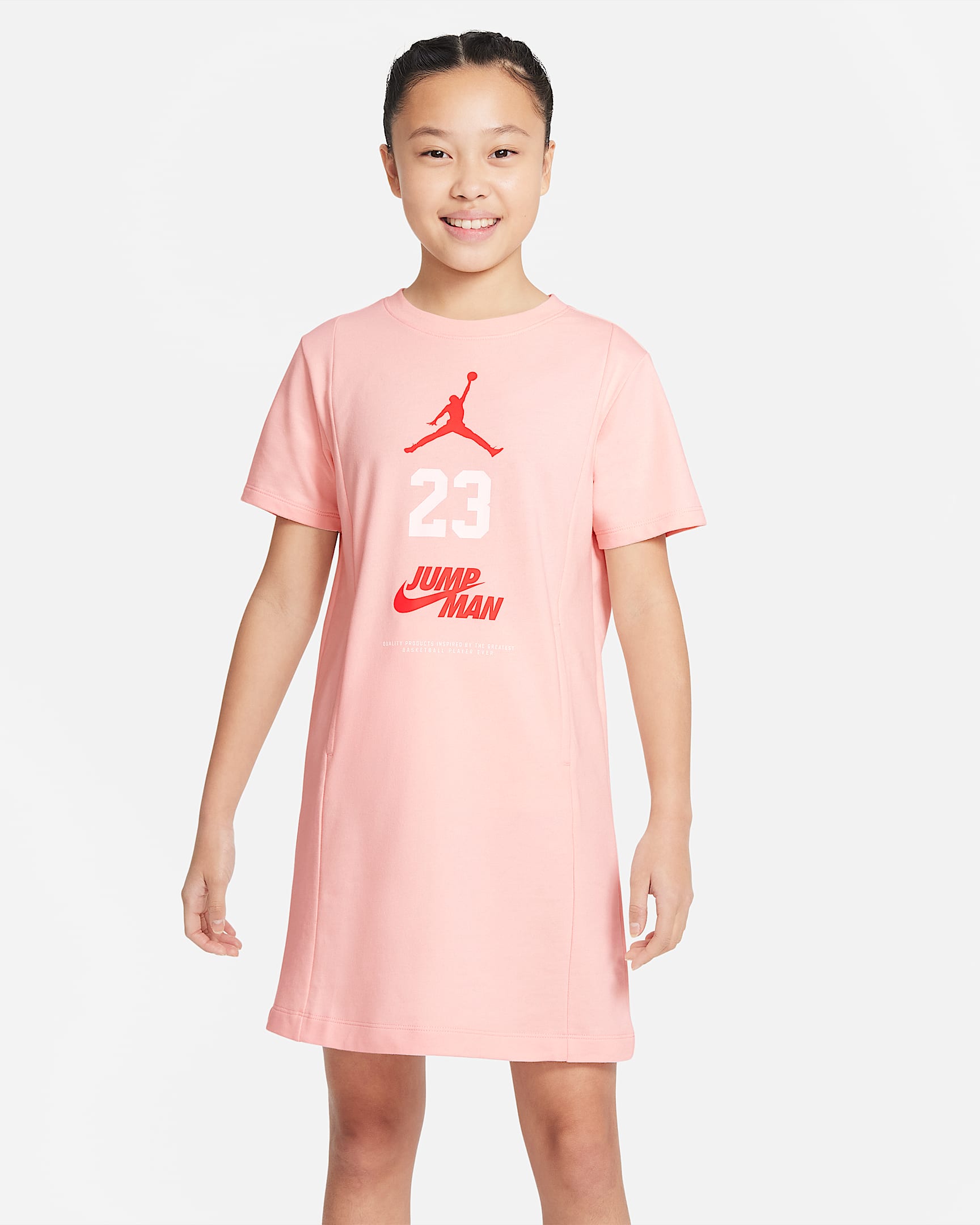 Jordan Jumpman 大童(女孩)T恤式连衣裙 - 大气浅粉