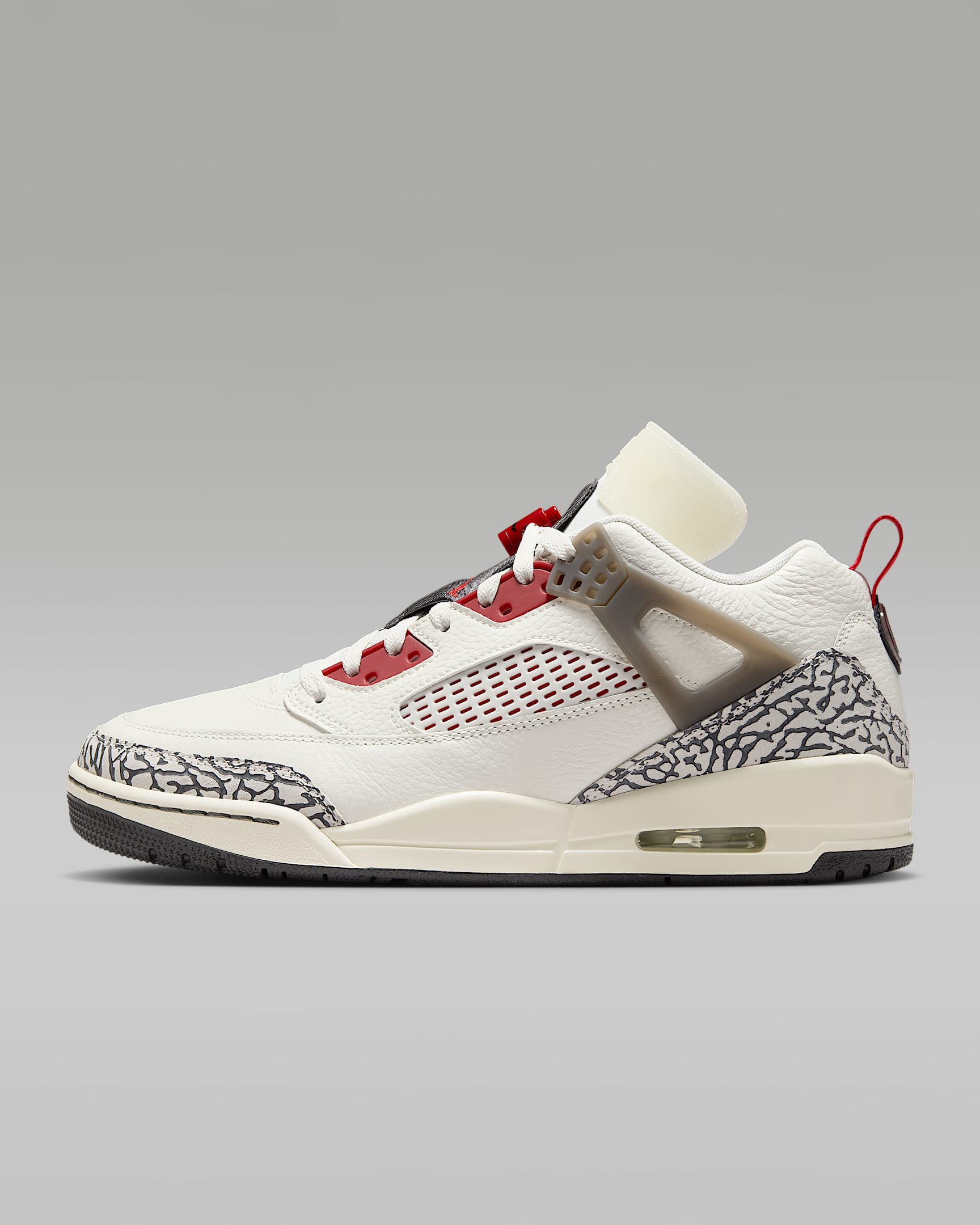 Jordan Spizike Low 男子运动鞋老爹鞋 - 帆白/煤黑/椰奶色/校园红