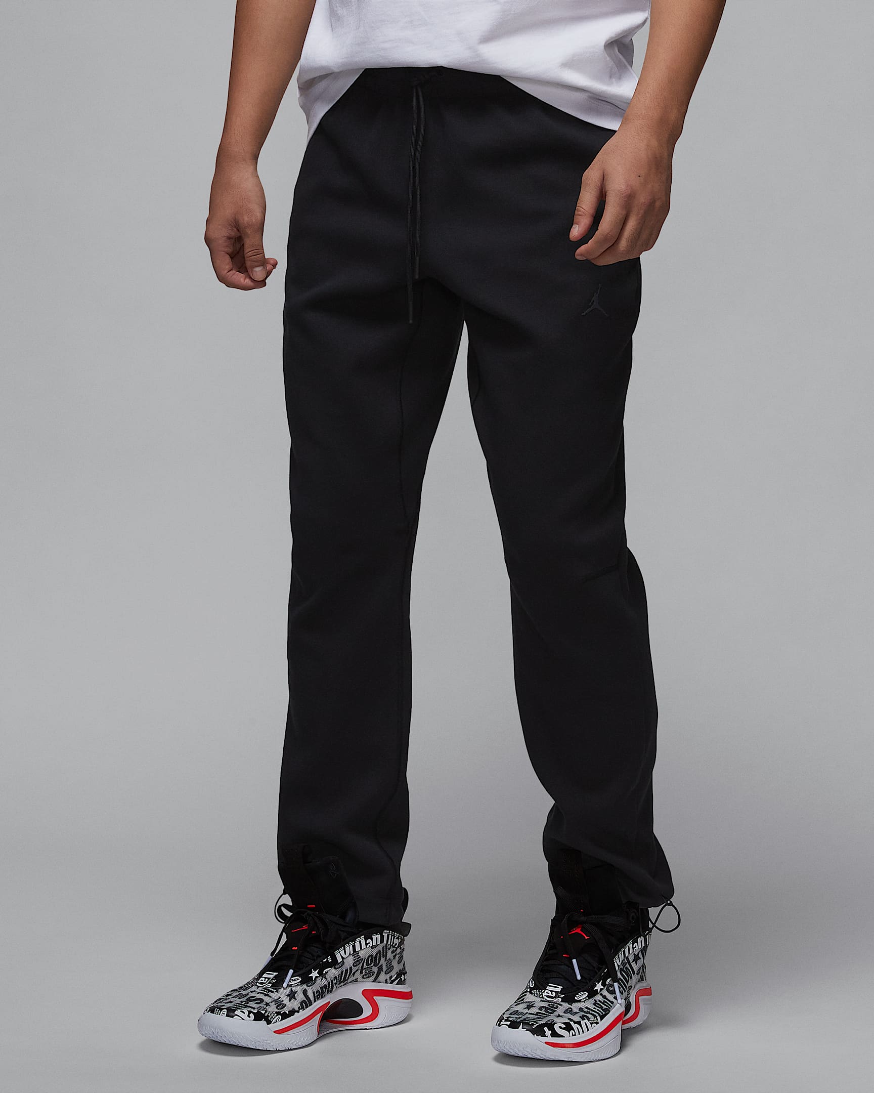 Jordan Sport Hoop Fleece Dri-FIT 男子速干长裤篮球卫裤 - 黑/暗灰色