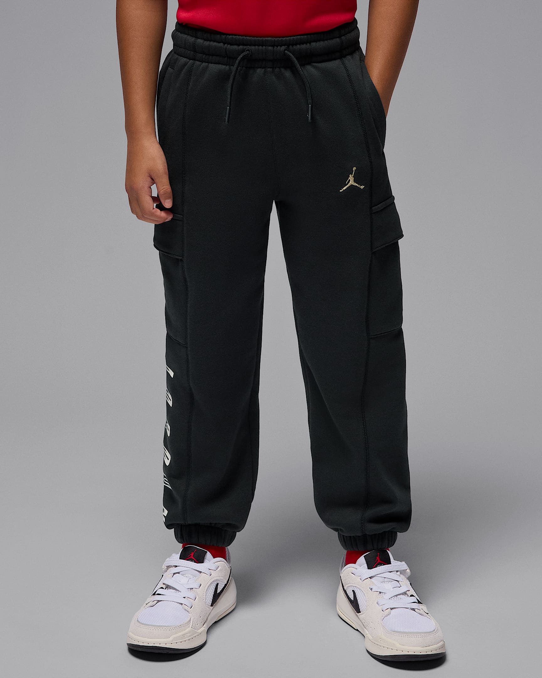 Jordan World Tour 幼童加绒长裤 - 黑