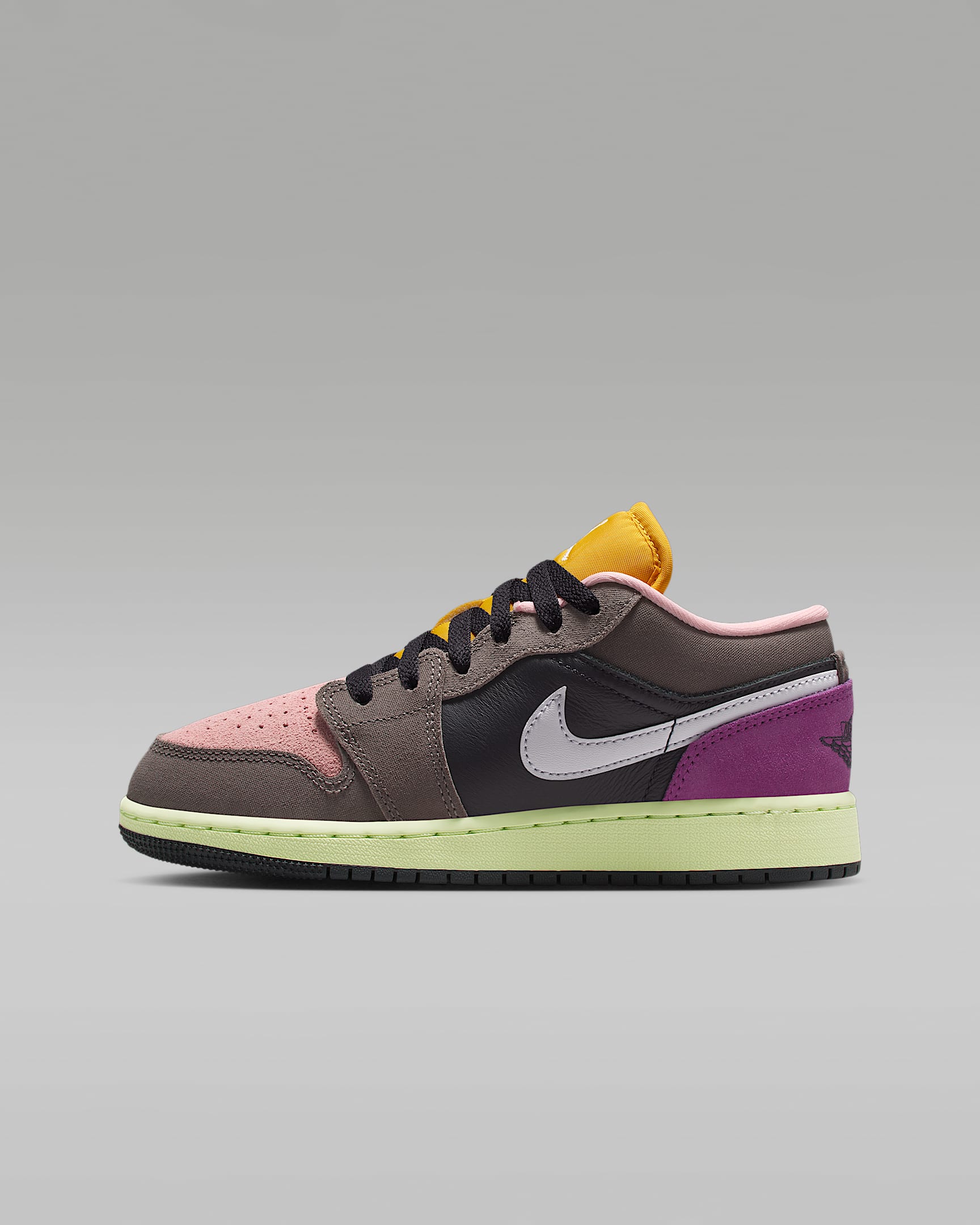 Air Jordan 1 Low SE 大童运动鞋 - 油灰/洞穴石色/剔透白粉/白色