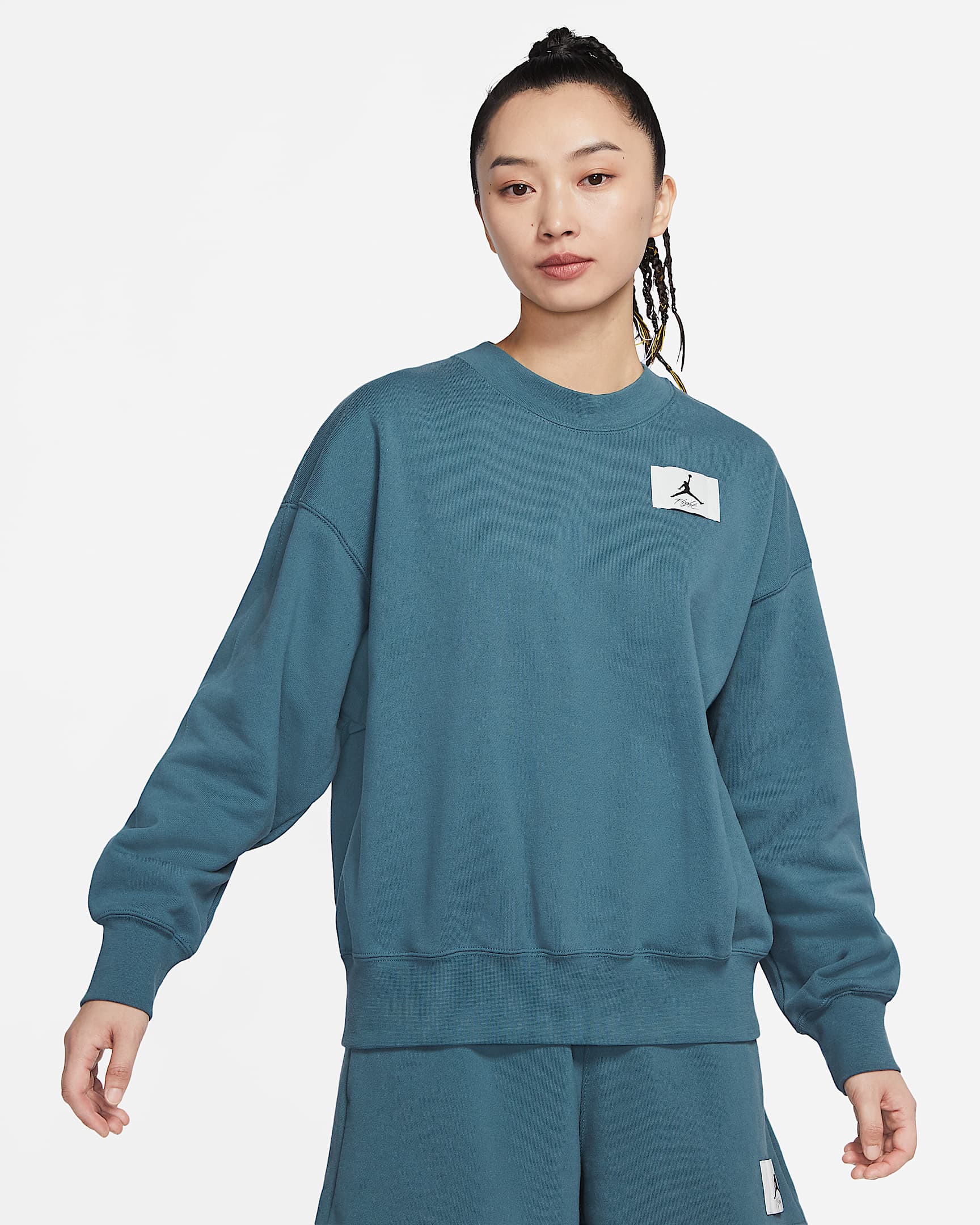 Jordan Essentials 女子针织圆领运动衫 - 灰绿