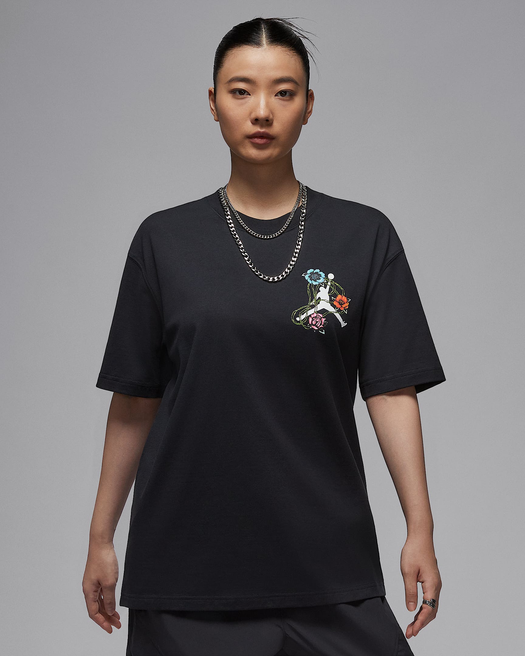 Jordan Flight 女子 Oversize 风印花T恤 - 黑