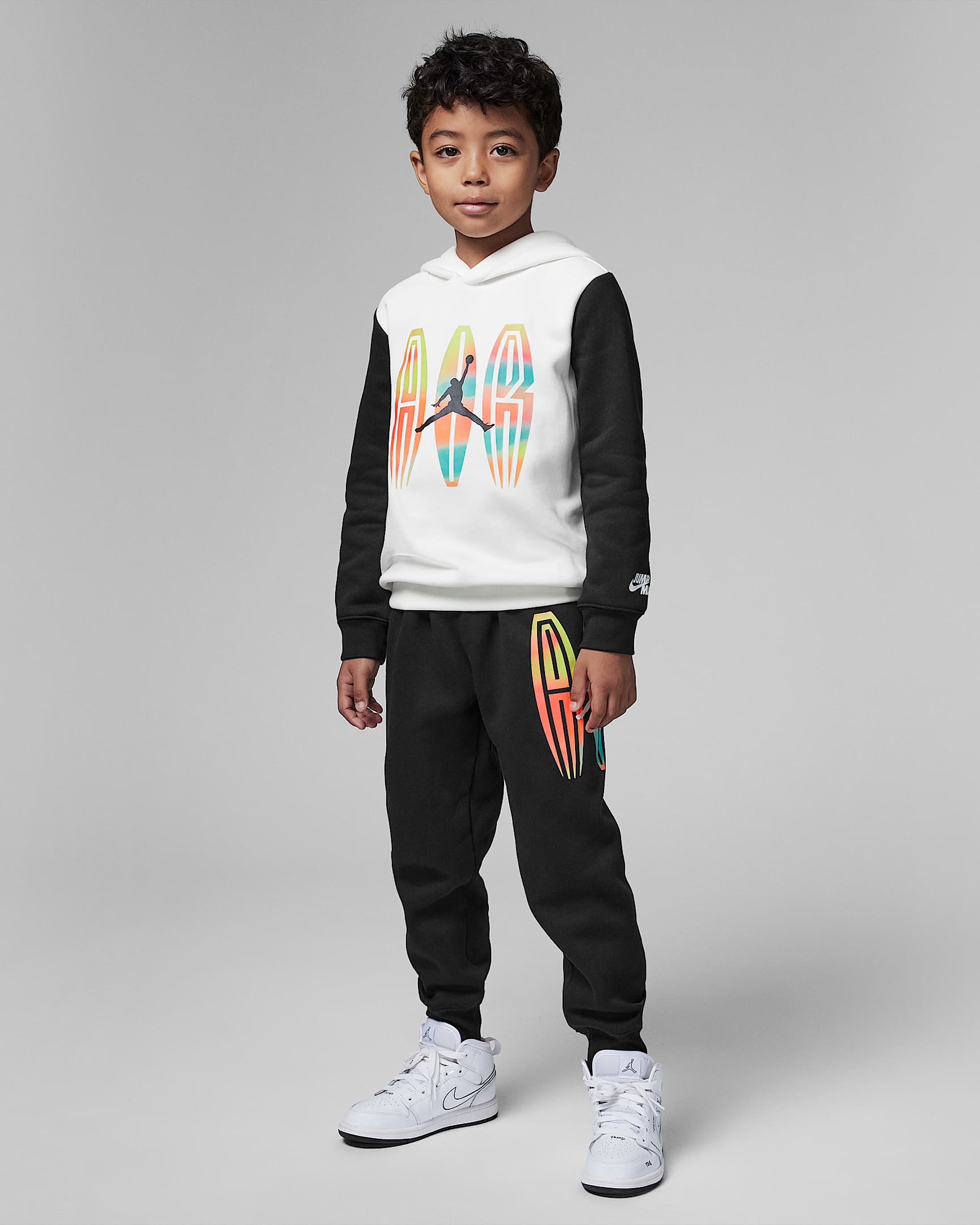 Jordan MJ MVP Hoodie Set 幼童套头连帽衫和长裤套装 - 黑