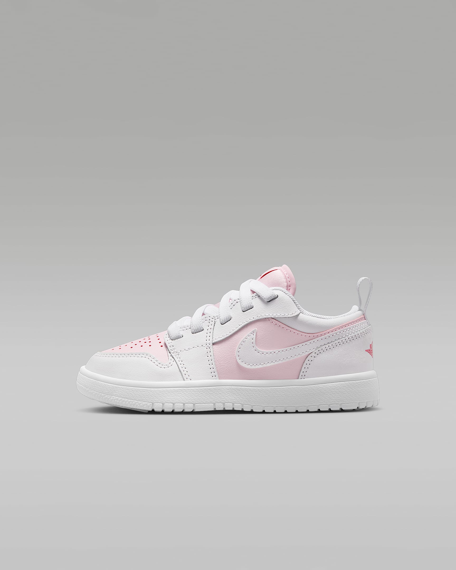 Jordan 1 Low Alt 幼童运动鞋 - 泡沫粉/火焰红/白色