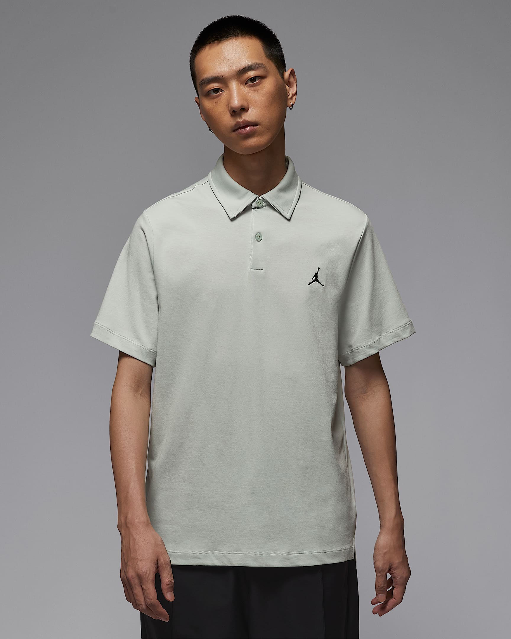 Jordan Sport Dri-FIT 男子速干高尔夫翻领T恤 - 浅银/黑