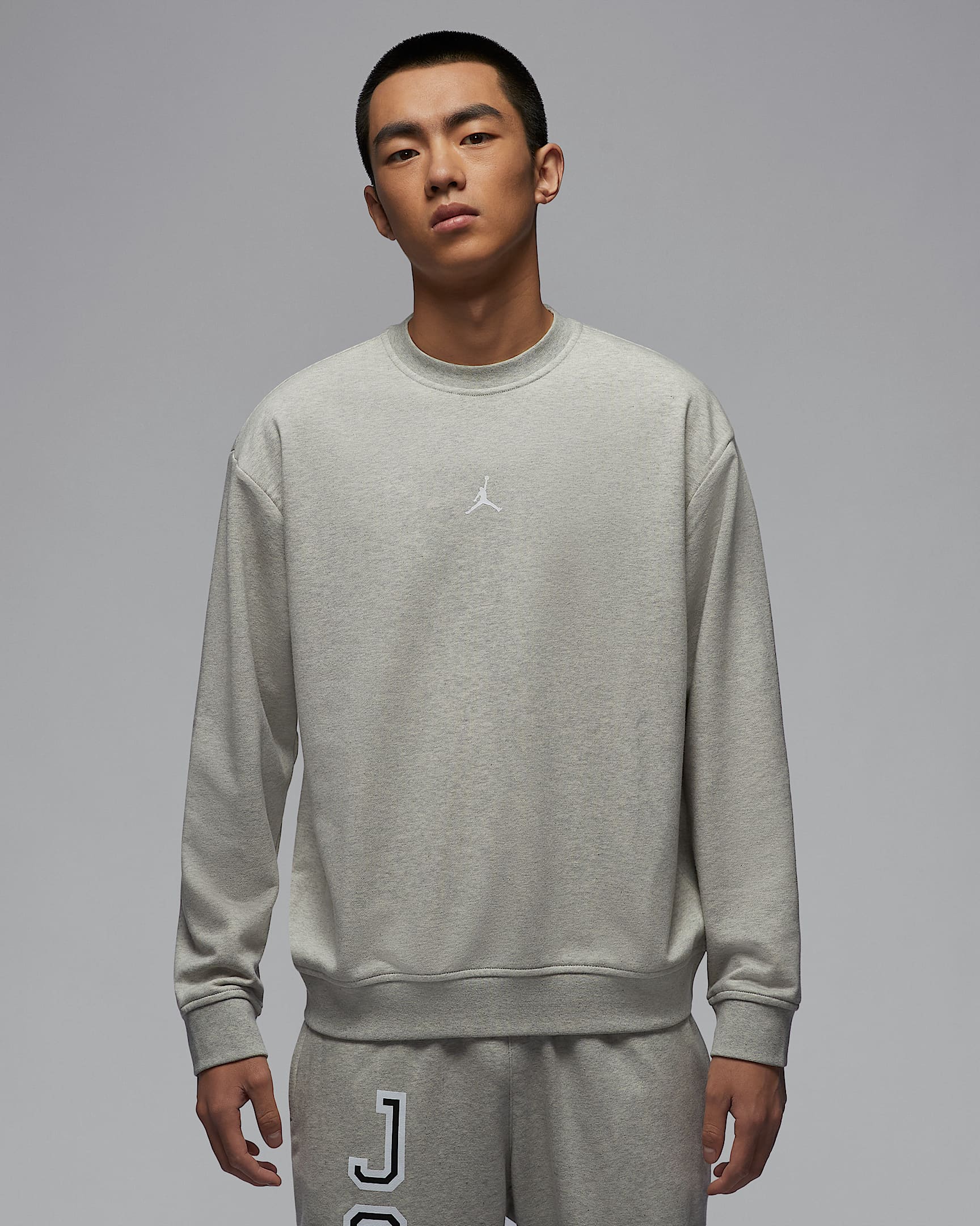 Jordan Sport Crossover Dri-FIT 男子速干圆领运动衫 - 麻灰/白色