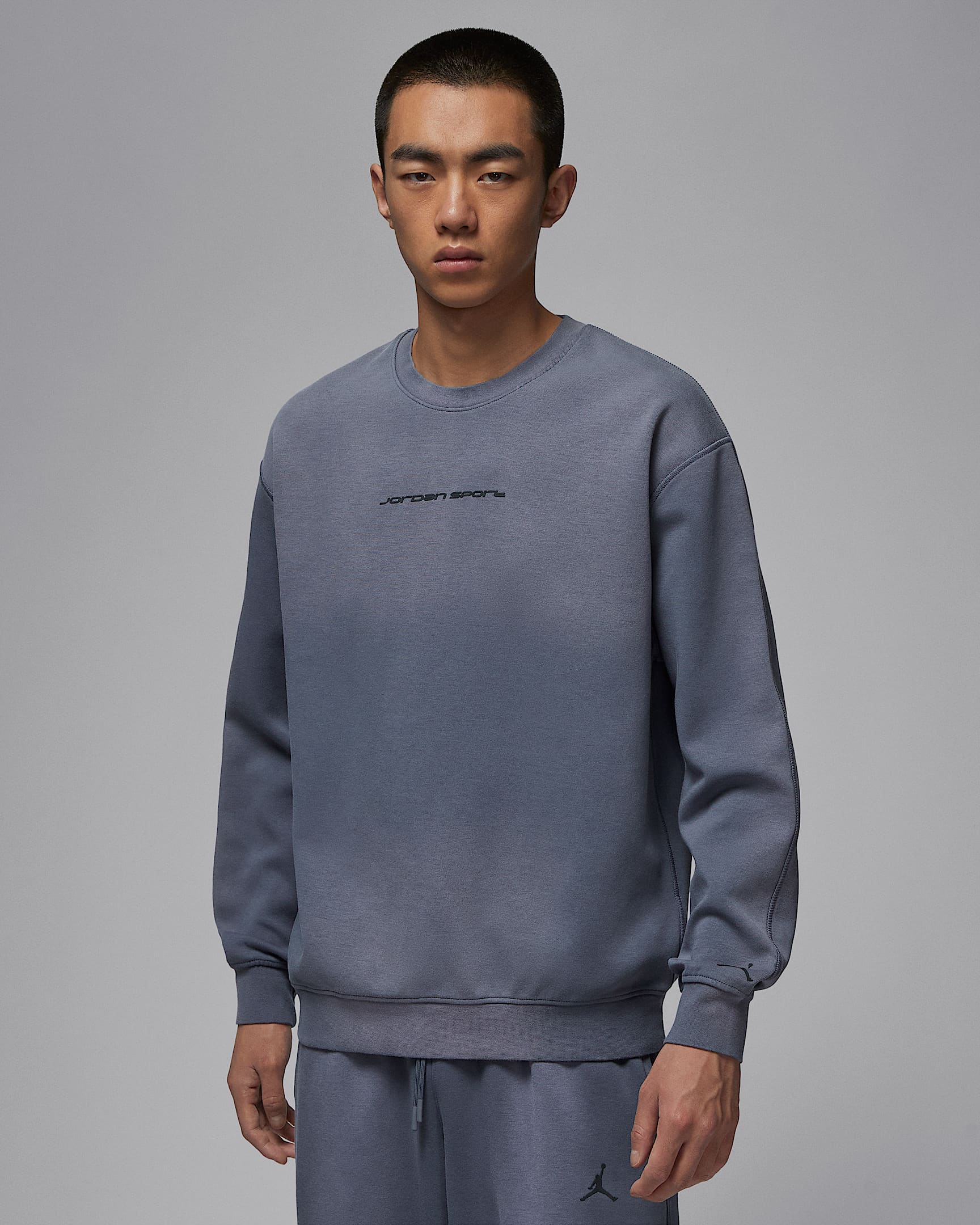 Jordan Sport Hoop Dri-FIT 男子速干套头圆领运动衫 - 浅碳色/灰黑