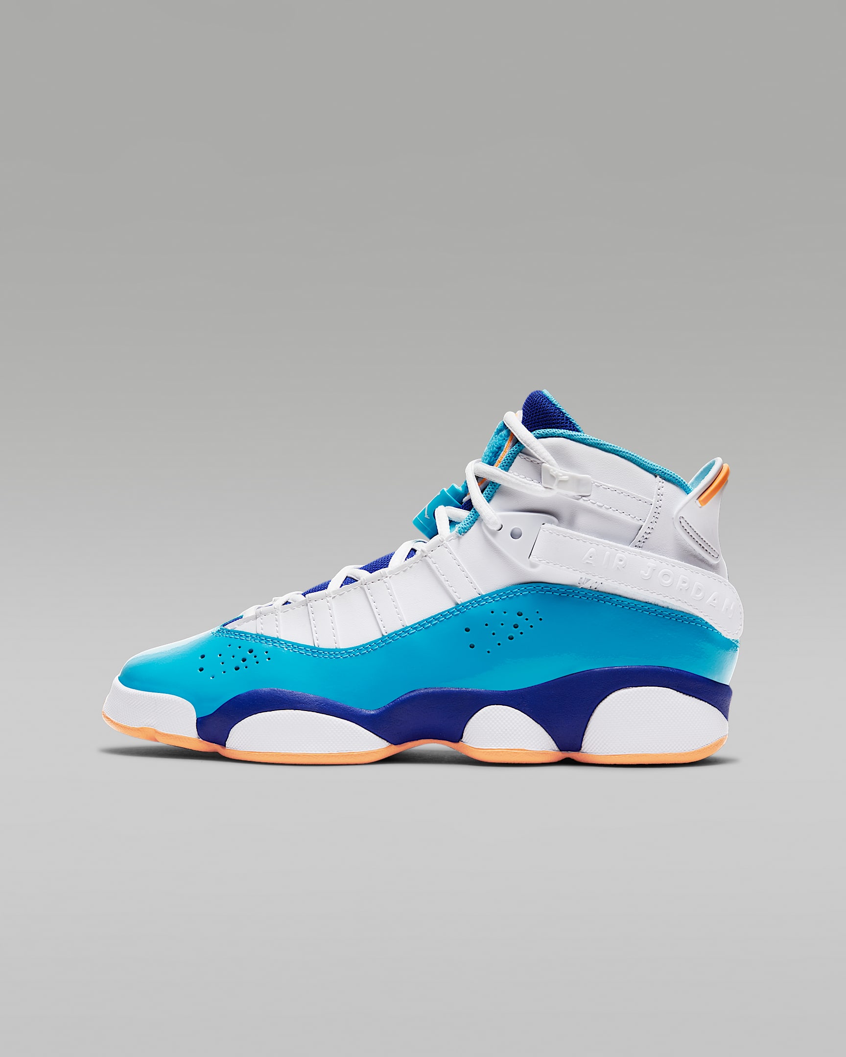 Jordan 6 Rings (GS) 大童运动童鞋 - 白色/氯蓝/奶油桃红/和谐蓝
