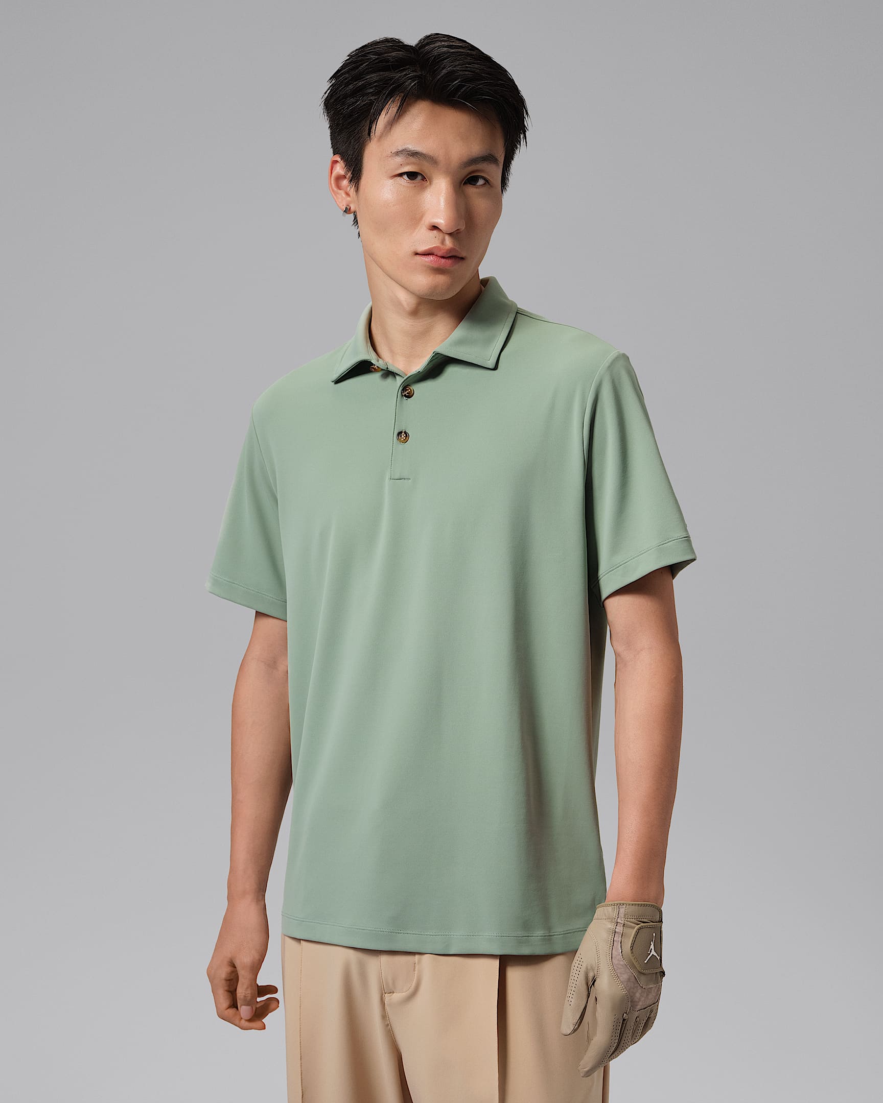 Jordan Sport 男子防晒短袖高尔夫翻领T恤 - 烟灰玉色/烟灰玉色