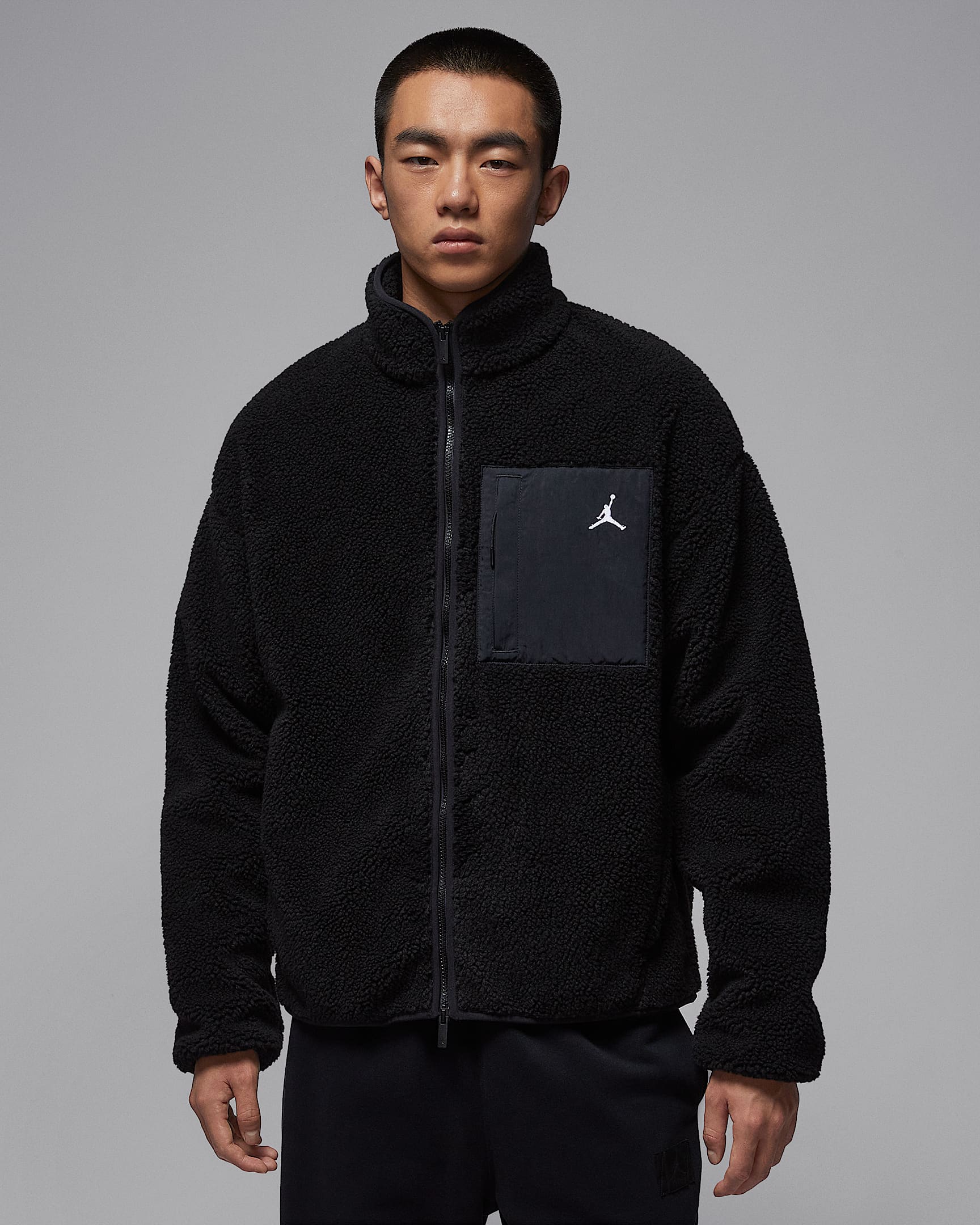 Jordan Flight Mountainside 男子仿羊羔绒夹克 - 黑/白色