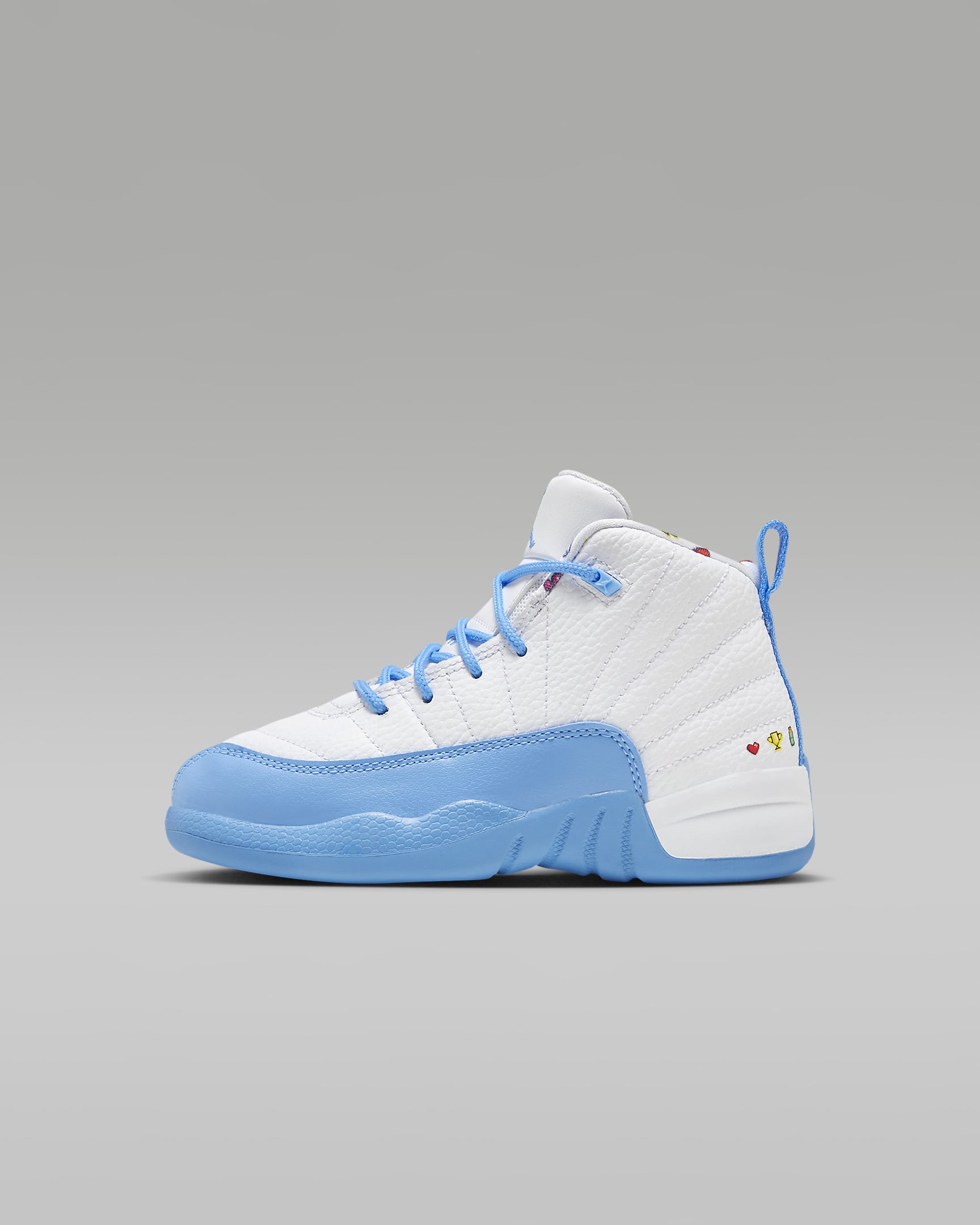 Jordan 12 Retro (PS) 复刻幼童运动童鞋 - 白色/亮眼柠檬黄/明亮硫黄色/大学蓝