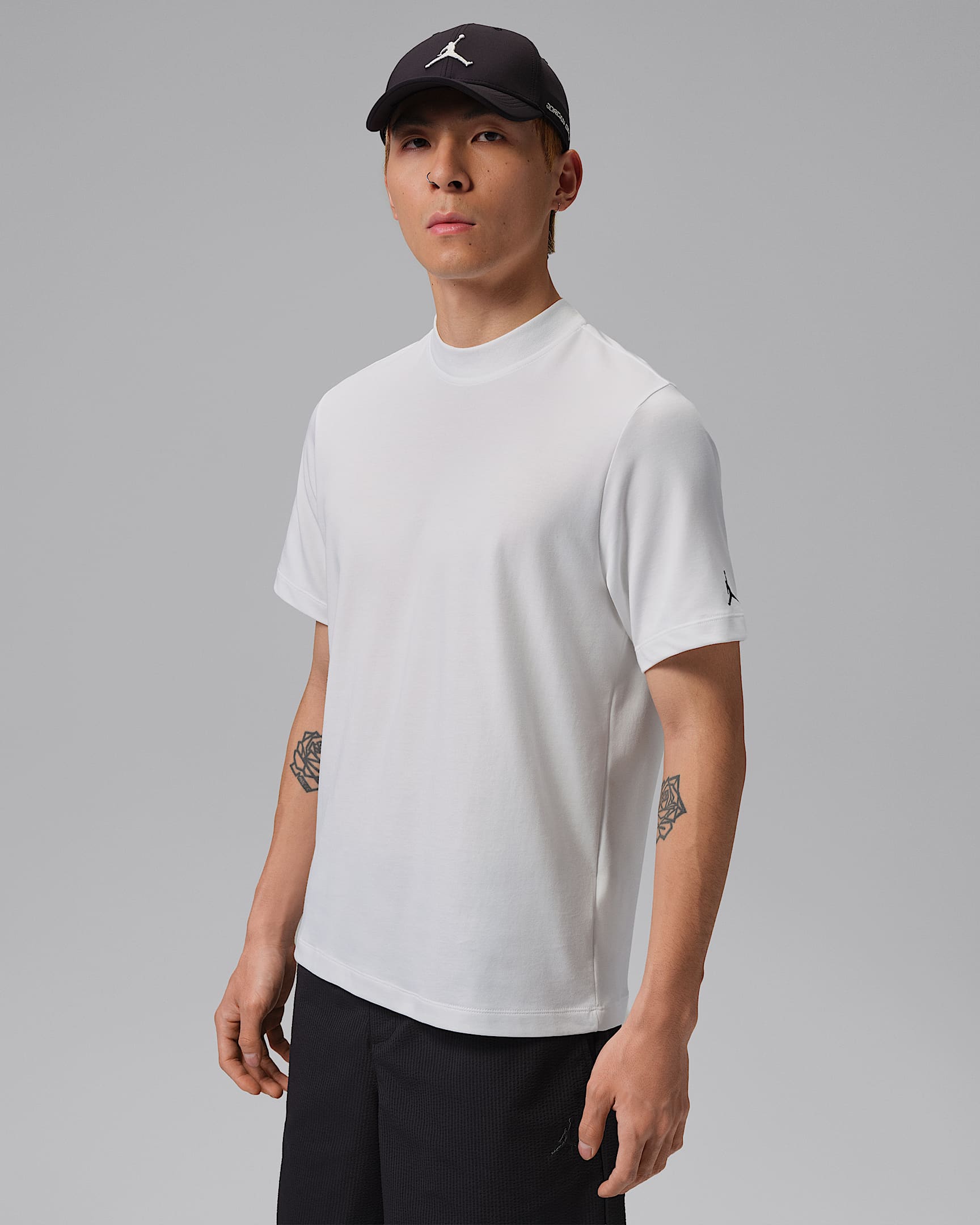 Jordan Sport Dri-FIT 男子速干企领高尔夫上衣 - 白色/黑