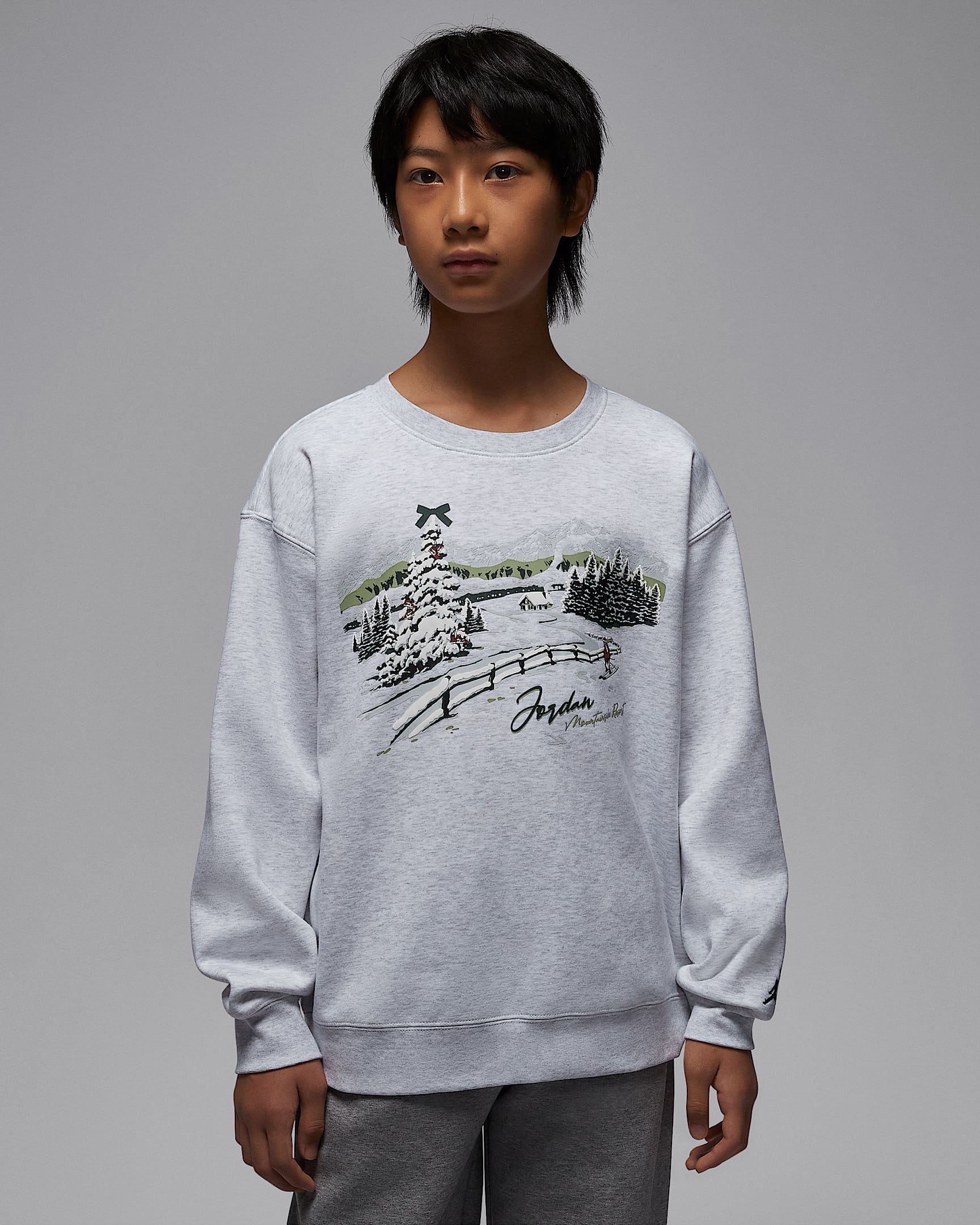 Jordan Resort 大童加绒圆领上衣 - 调色桦树色