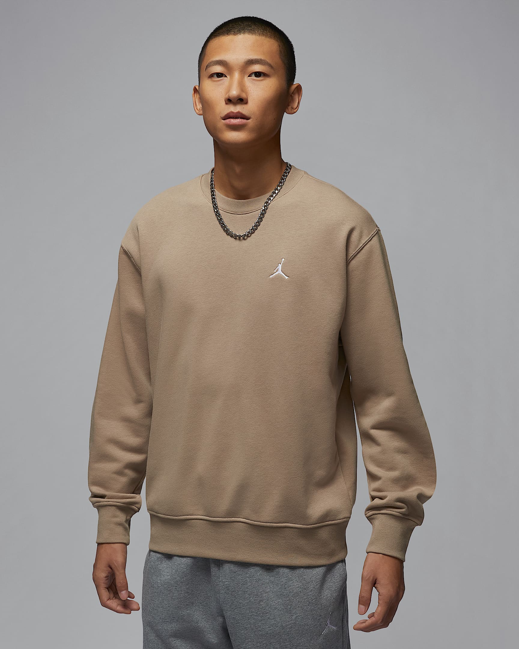 Jordan Brooklyn Fleece 男子圆领运动衫 - 沙漠迷彩/白色