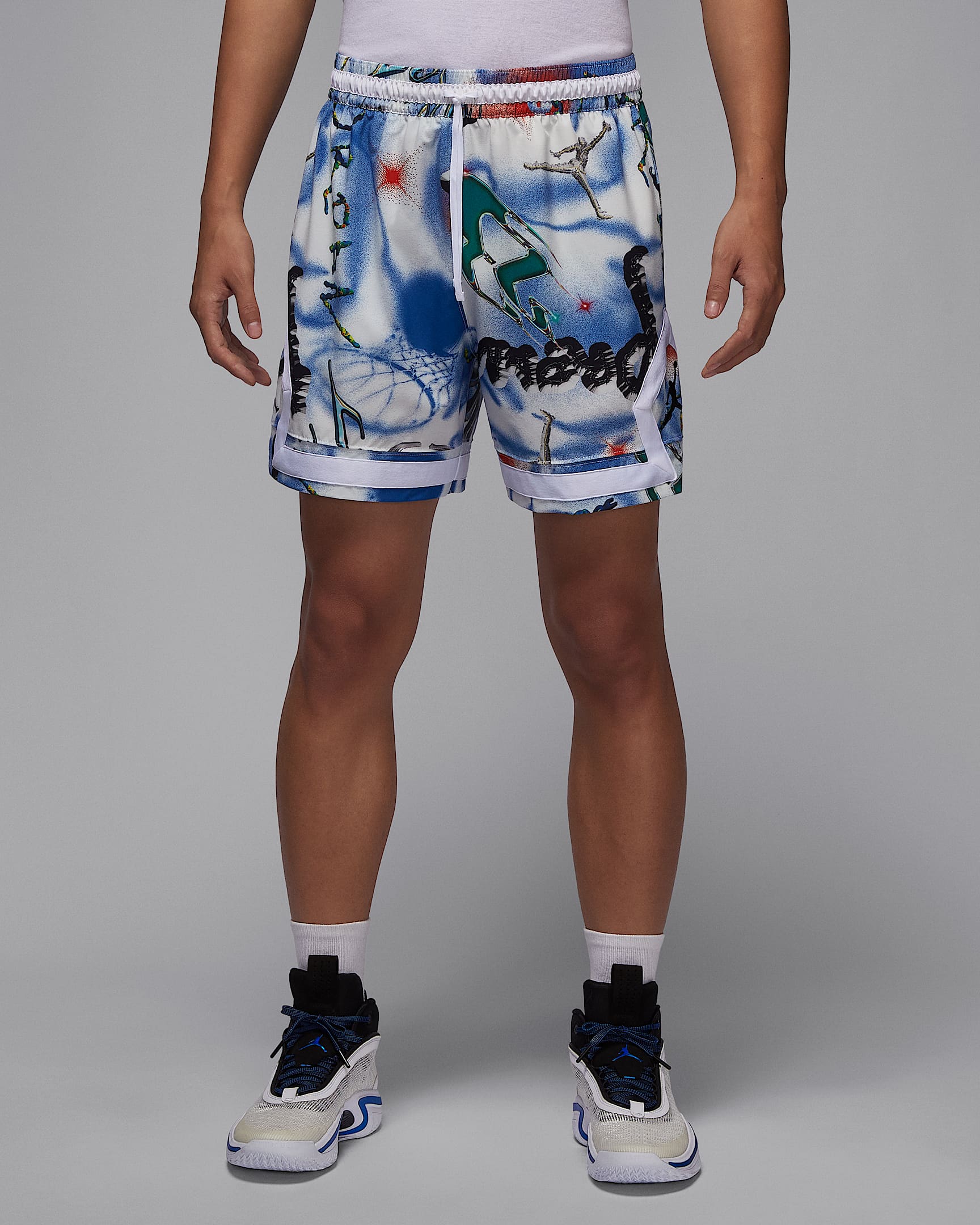 Jordan Sport Dri-FIT Diamond 男子速干梭织短裤 - 白色/黑