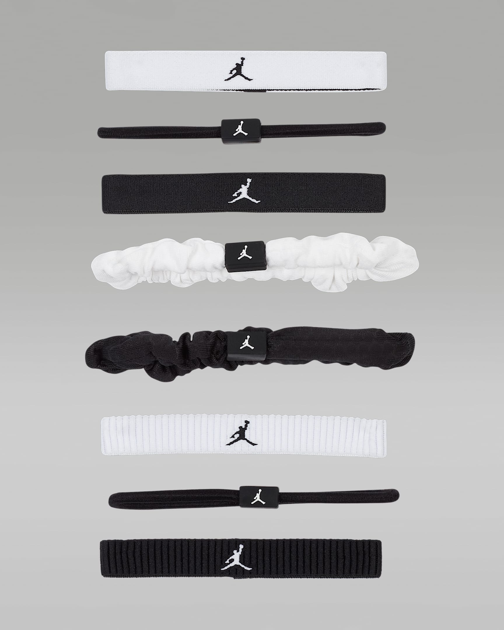 Jordan Sport 弹性发圈(8 条) - 白色/黑/黑