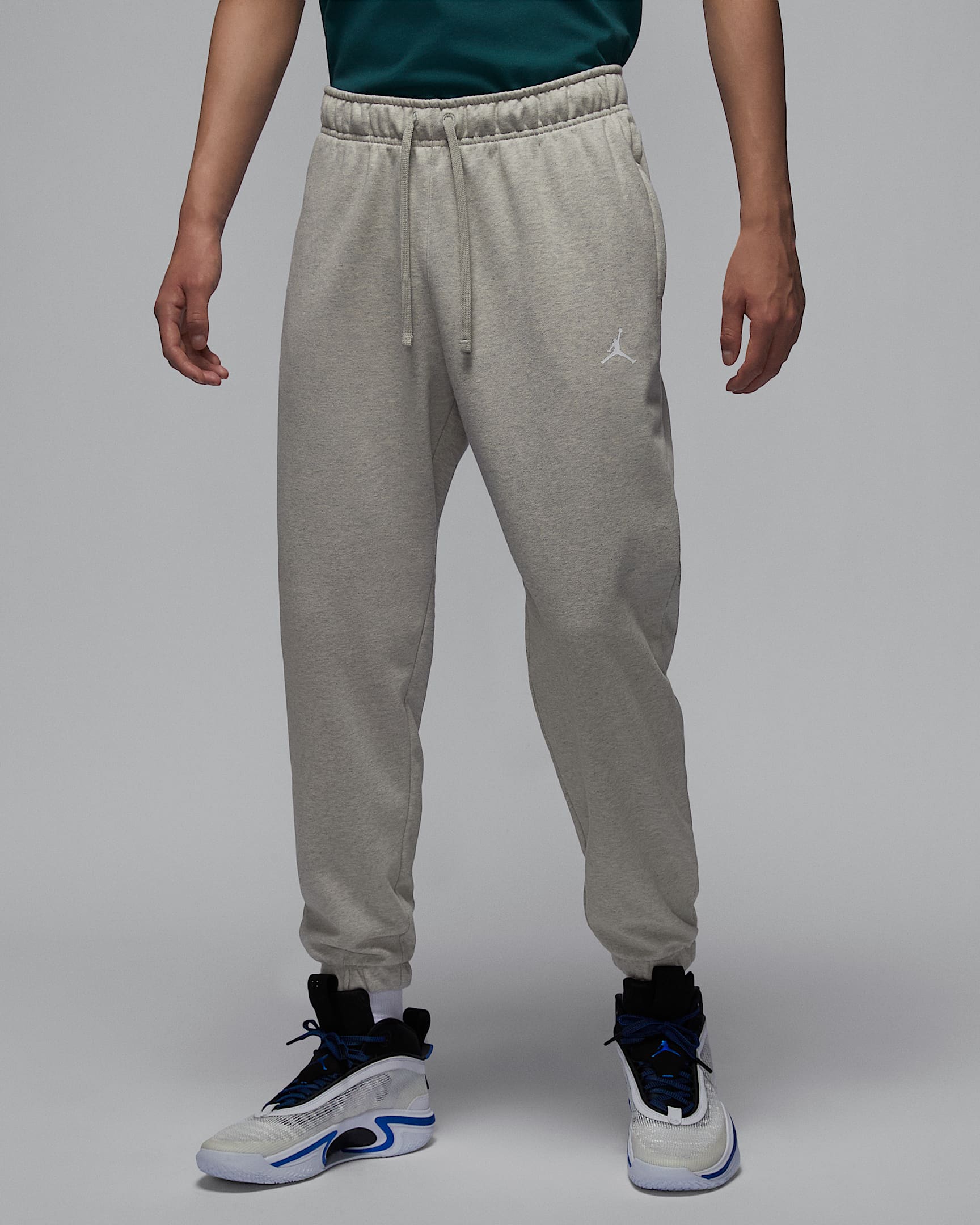 Jordan Sport Crossover Dri-FIT 男子速干针织长裤 - 麻灰/白色