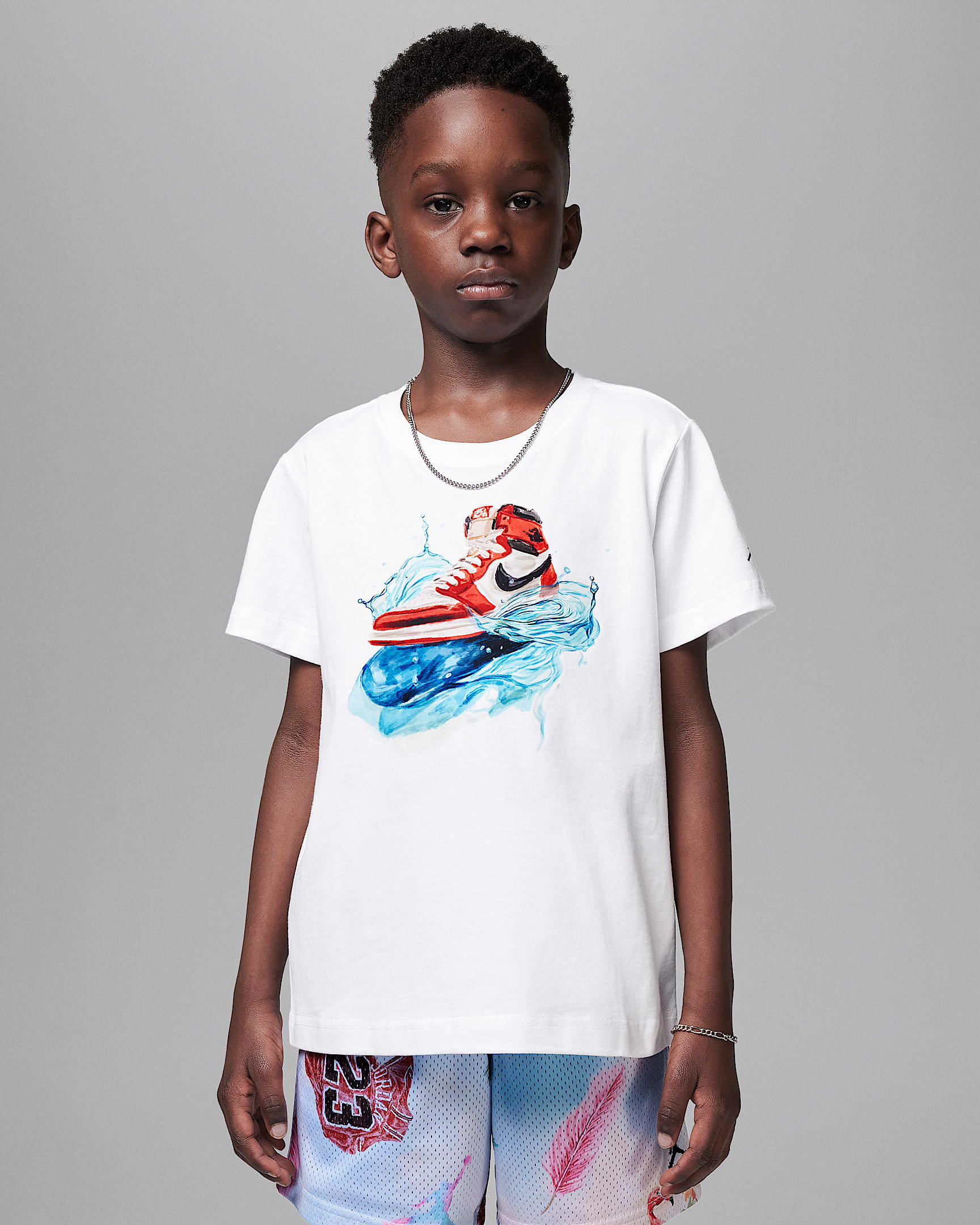 Jordan AJ1 格调幼童T恤 - 白色