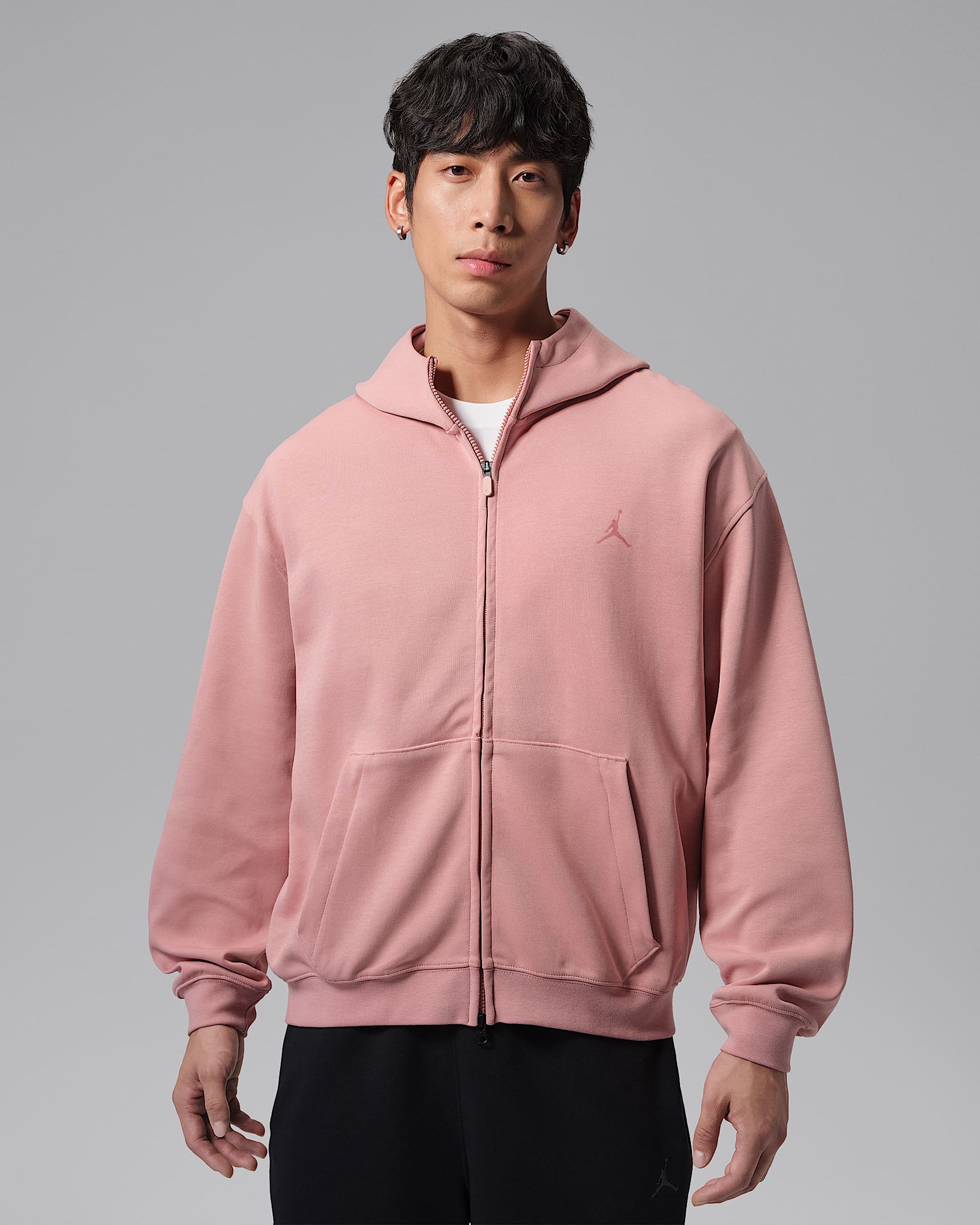 Jordan Sport Hoop Fleece Dri-FIT 男子速干全长拉链开襟连帽衫 - 锈粉