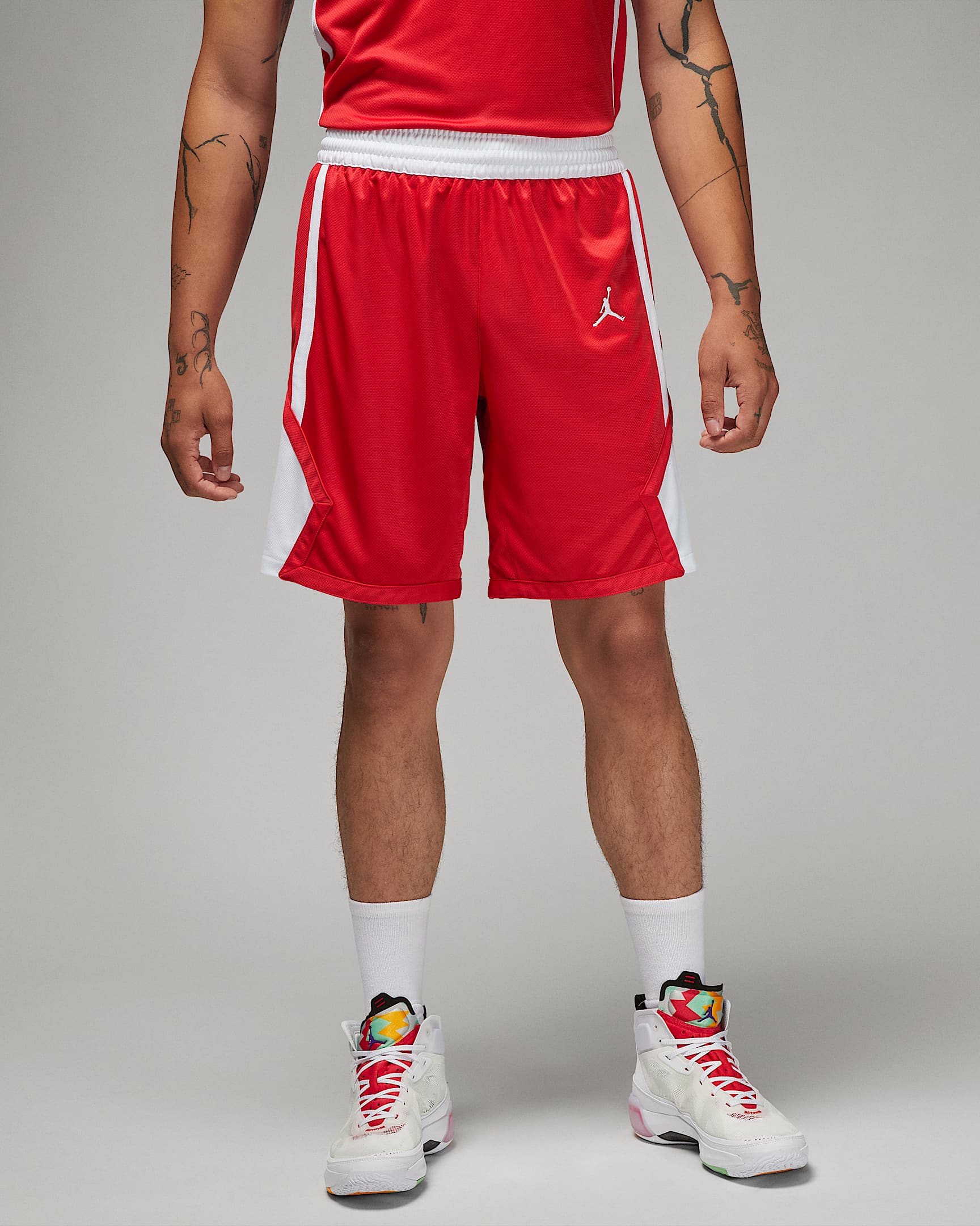 Jordan Dri-FIT 男子速干短裤 - 大学红/白色/白色