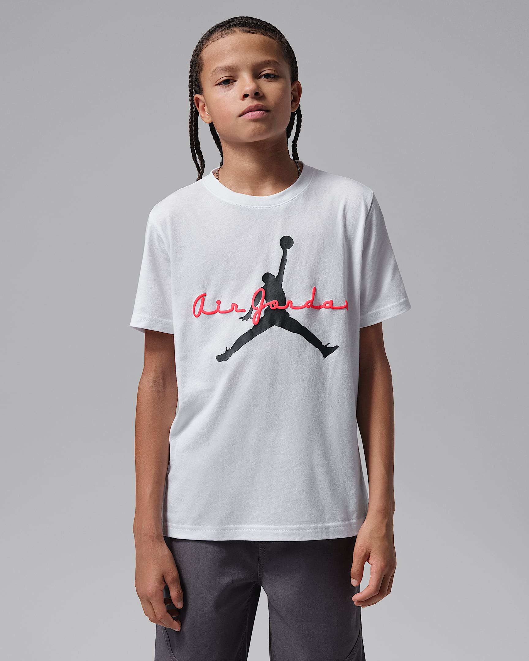 Jordan Flight Essentials 大童字母印花T恤 - 白色