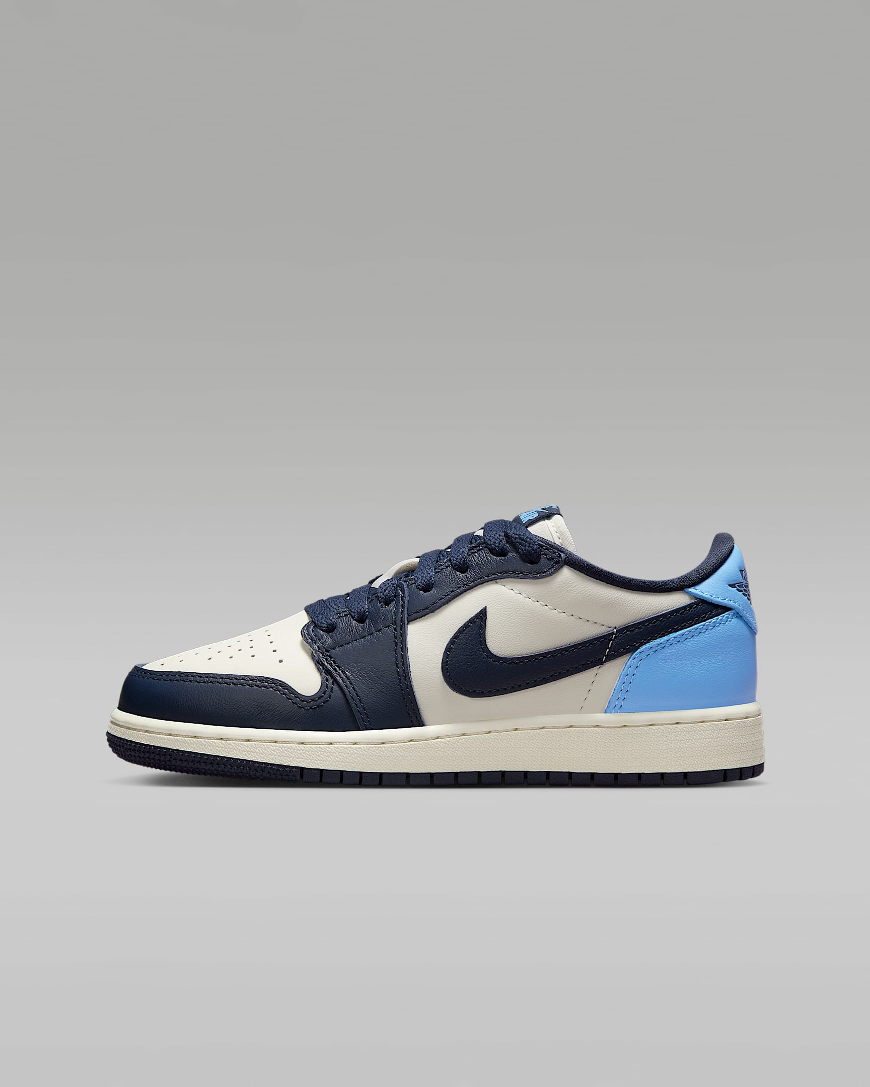 Air Jordan 1 Low OG "Obsidian" 大童运动鞋 - 黑曜石色/帆白/大学蓝