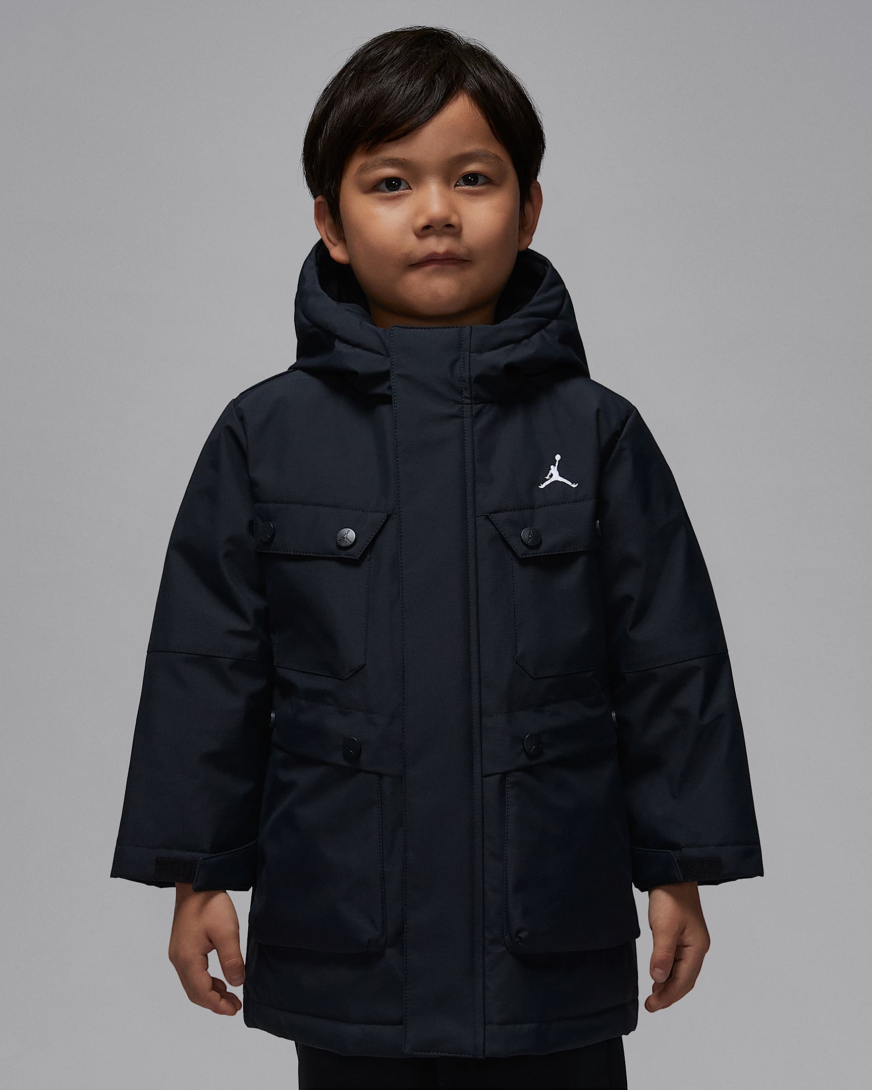 Jordan 幼童中长款三防羽绒夹克 - 黑