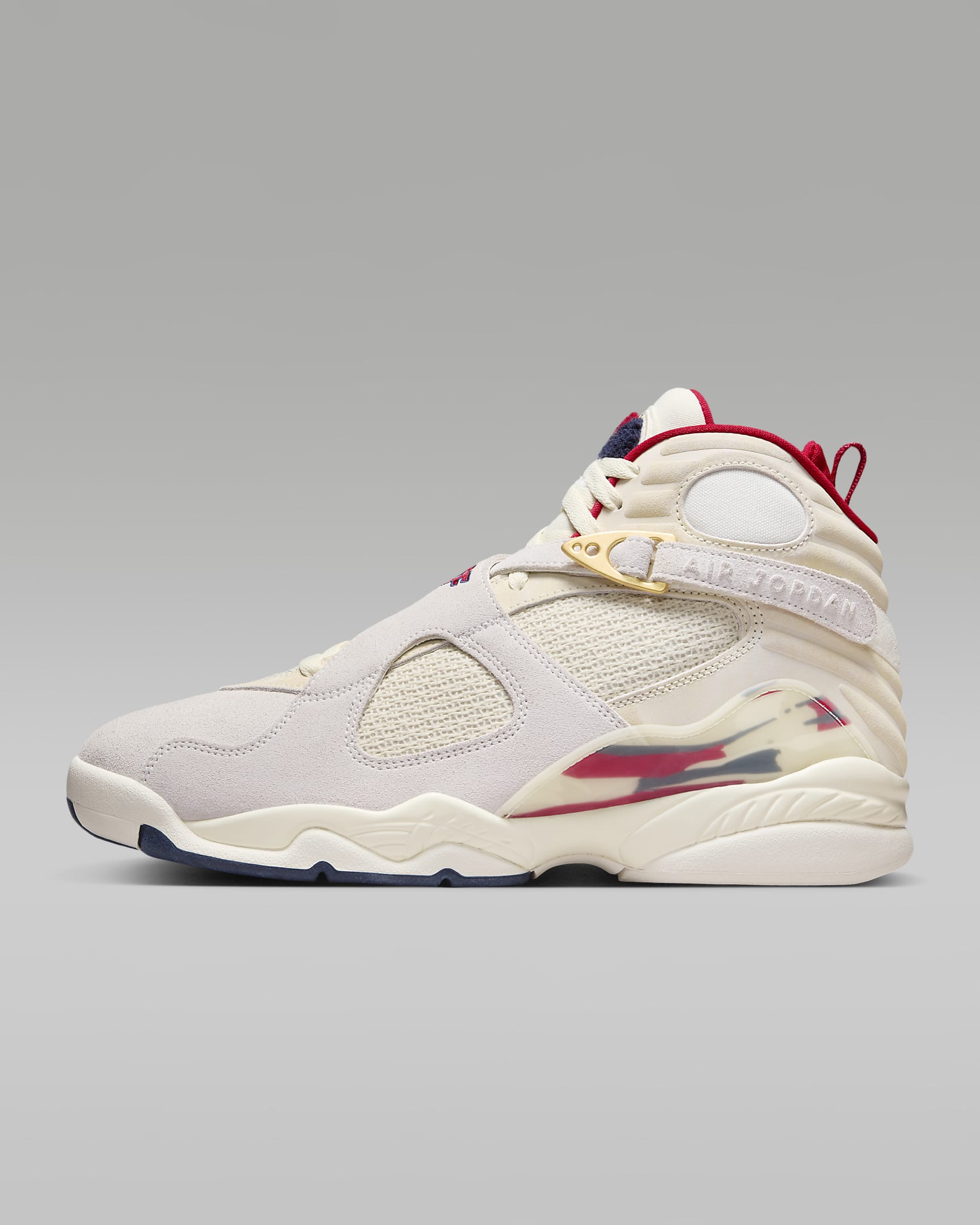 Air Jordan 8 Retro SP 复刻男子运动鞋 - 帆白/化石灰/校园红/金属色