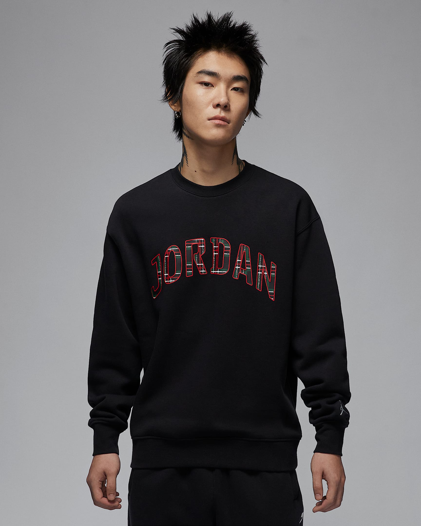 Jordan Essentials 男子加绒圆领运动衫 - 黑/帆白