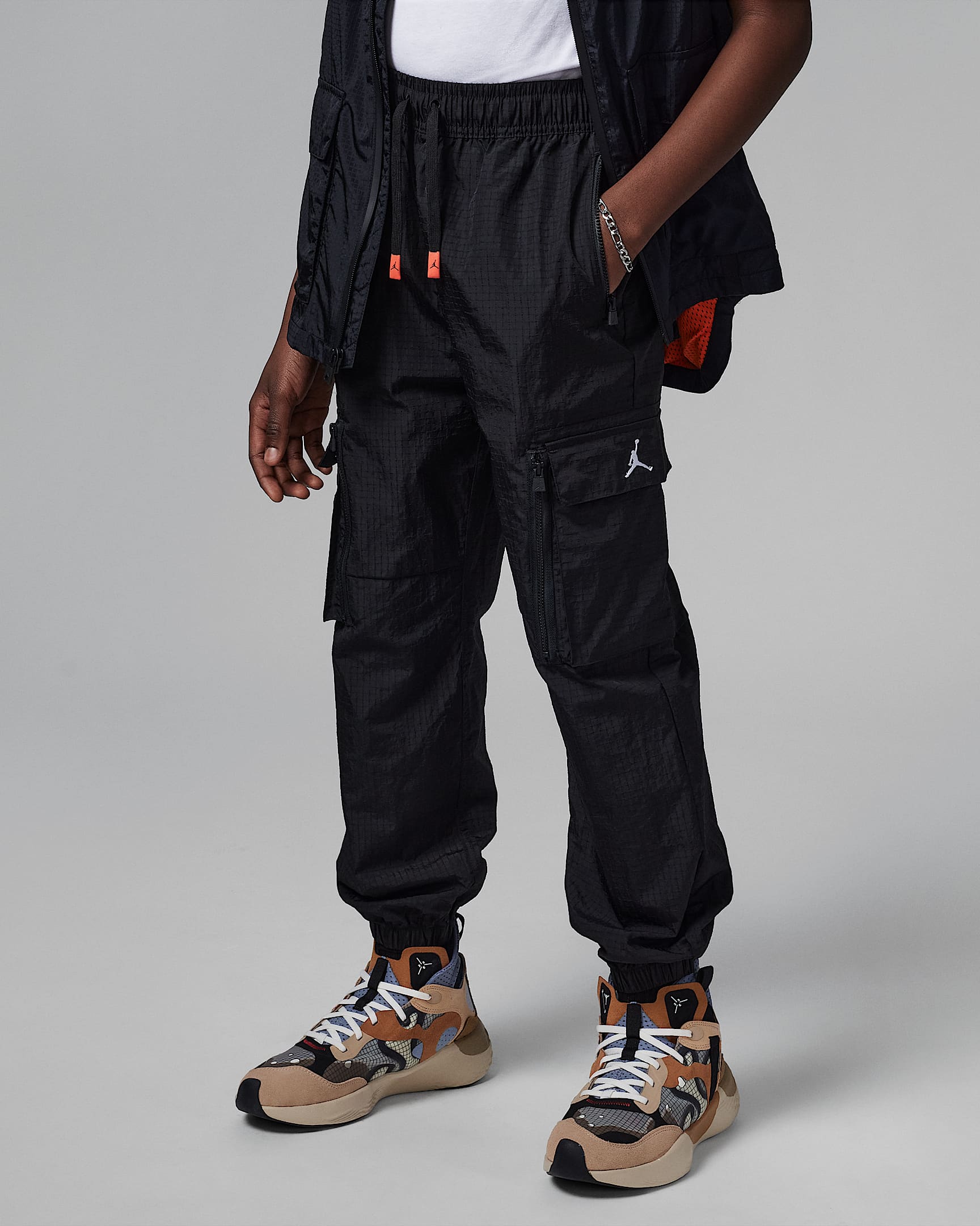 Jordan Jumpman 大童工装长裤 - 黑