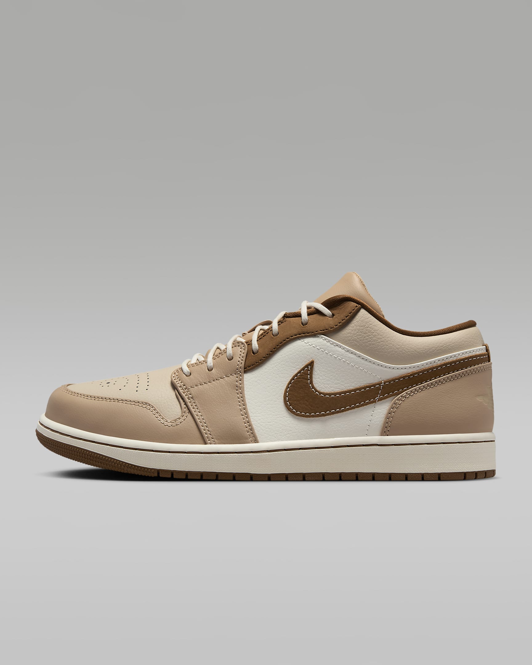 Air Jordan 1 Low SE 男子复古运动鞋 - 麻黄/帆白/燕麦色/浅英国褐