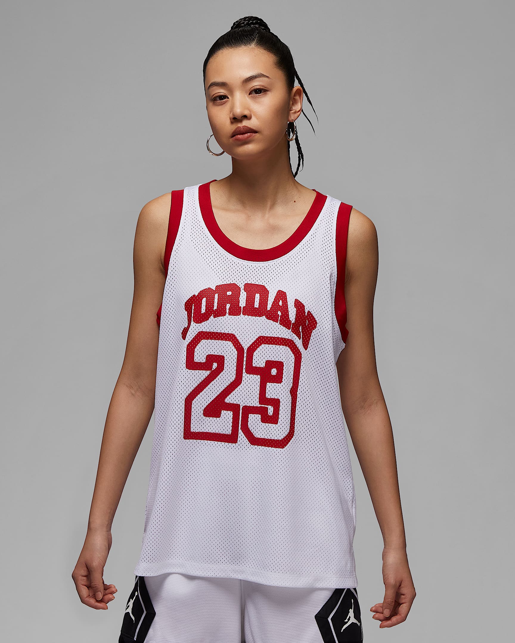Jordan 女子球衣 - 白色/校园红/校园红