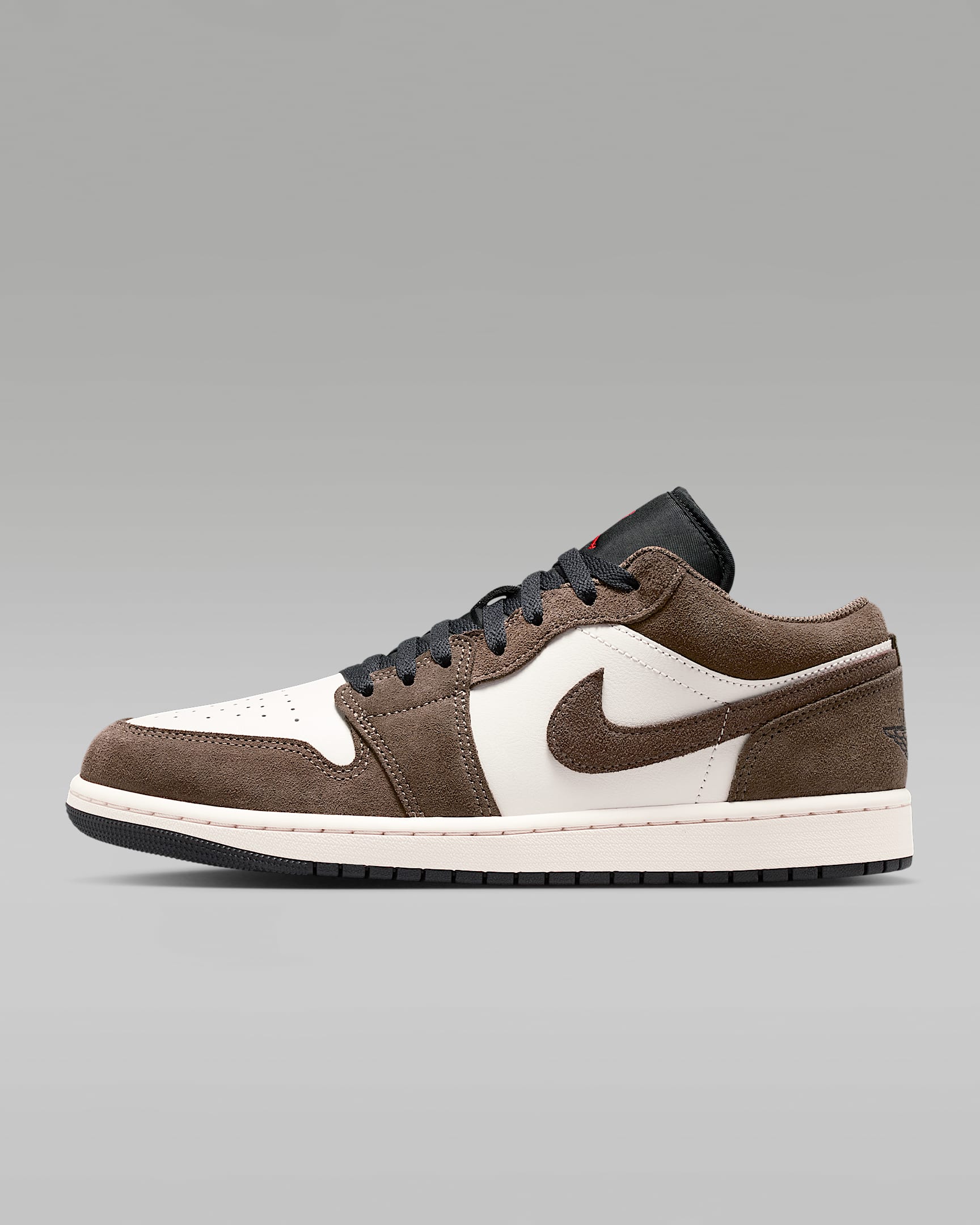 Air Jordan 1 Low 男子运动鞋 - 淡褐色/幻影灰白/帆白/黑