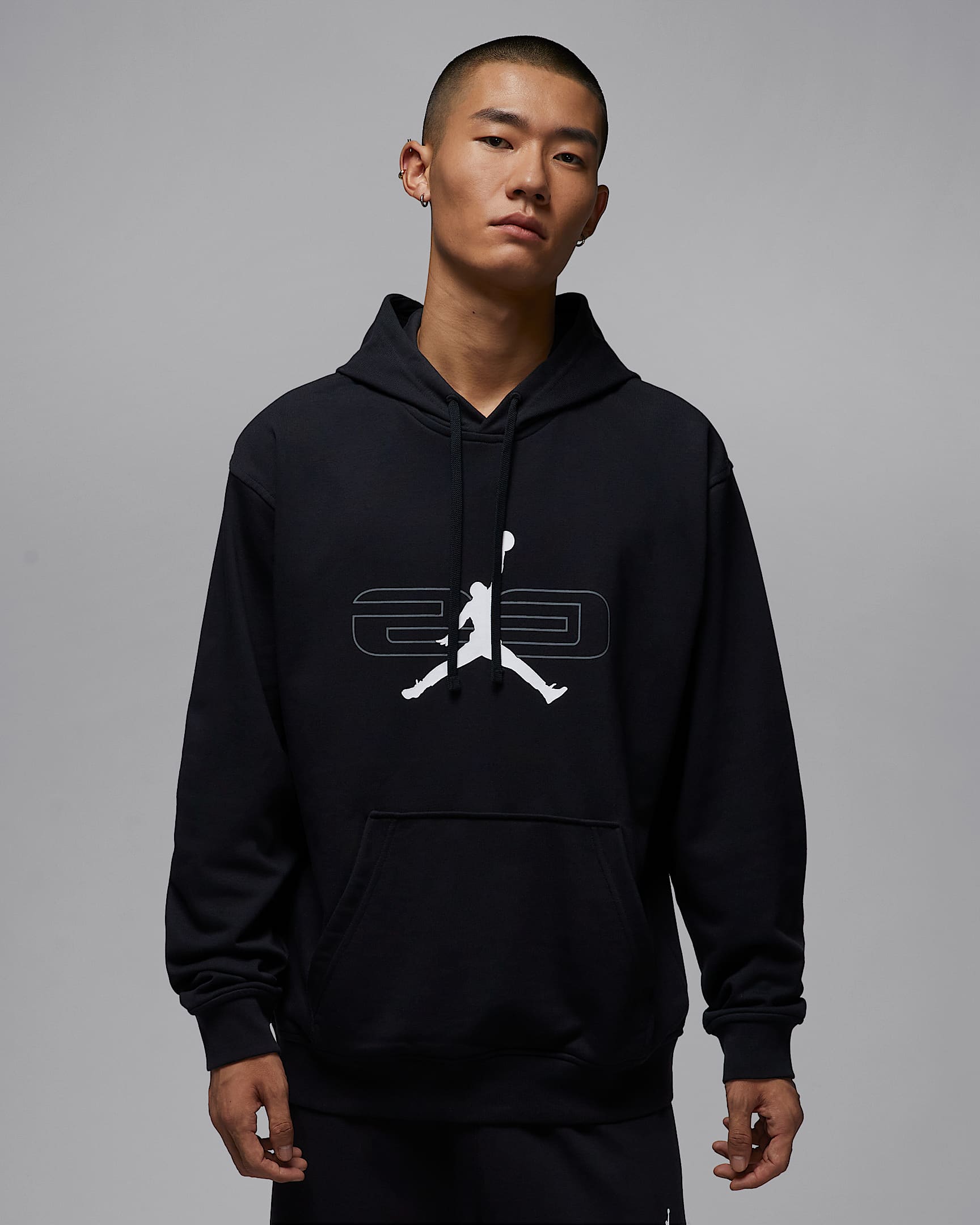 Jordan Sport Crossover 男子速干针织套头连帽衫 - 黑/烟灰/白色