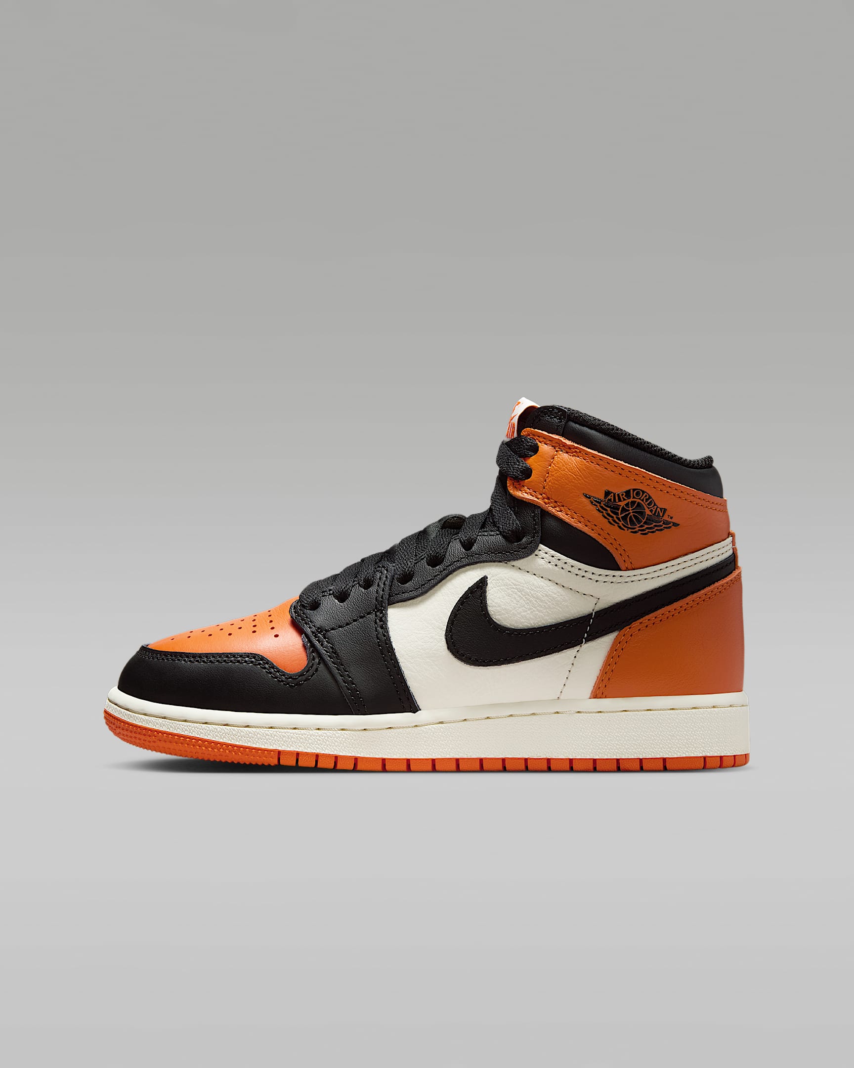 Air Jordan 1 High OG 大童运动鞋 - 黑/帆白/海星橙/黑