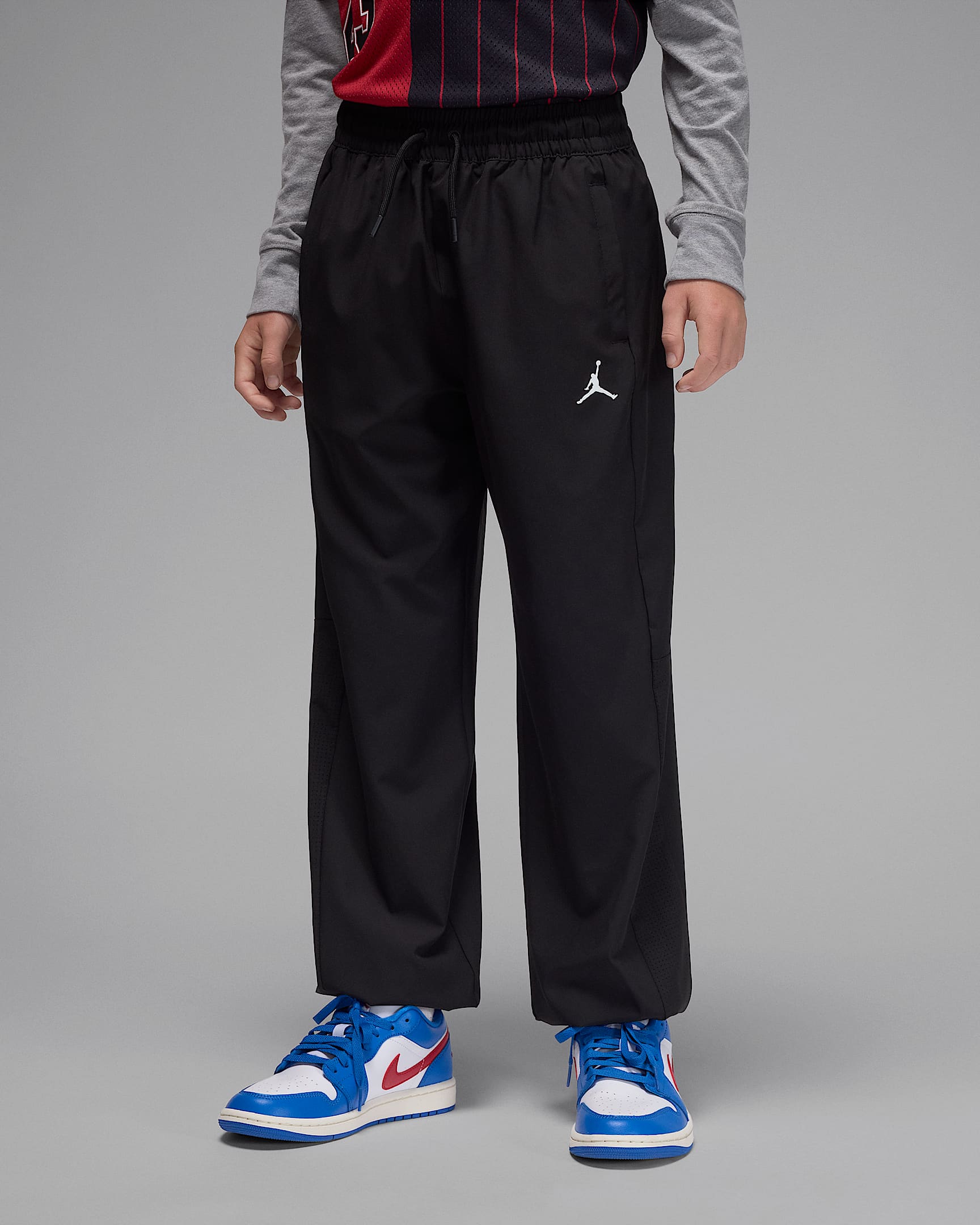 Jordan Jumpman 大童打孔拼接梭织长裤 - 黑